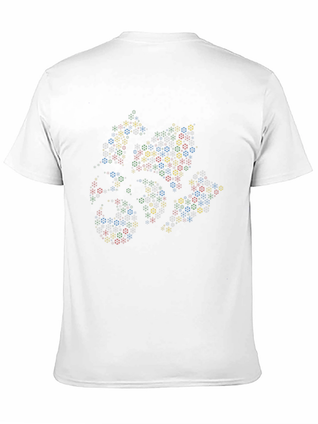 Abstract Geometric Snowflake T-Shirt - Black
