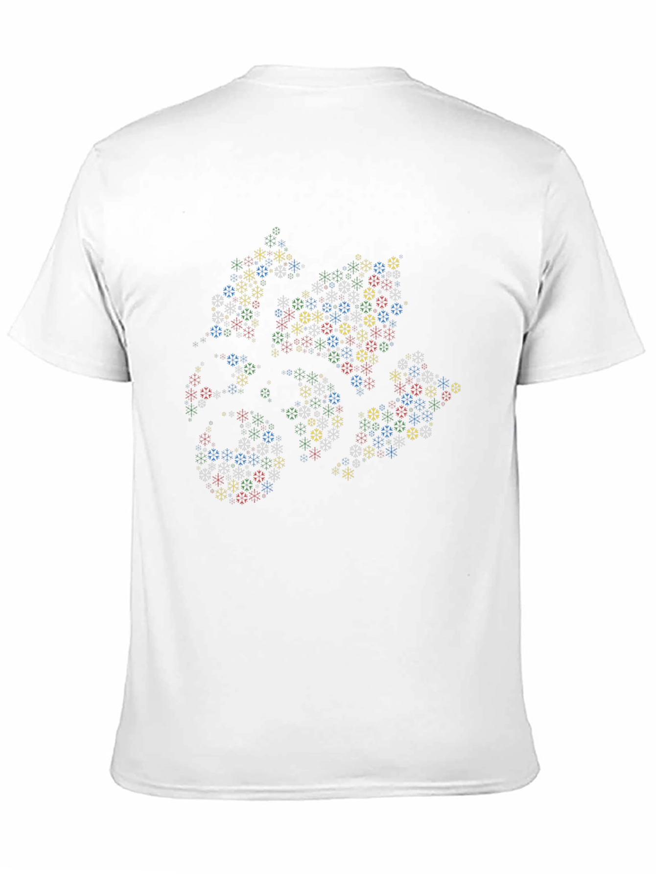 Abstract Geometric Snowflake T-Shirt - Black