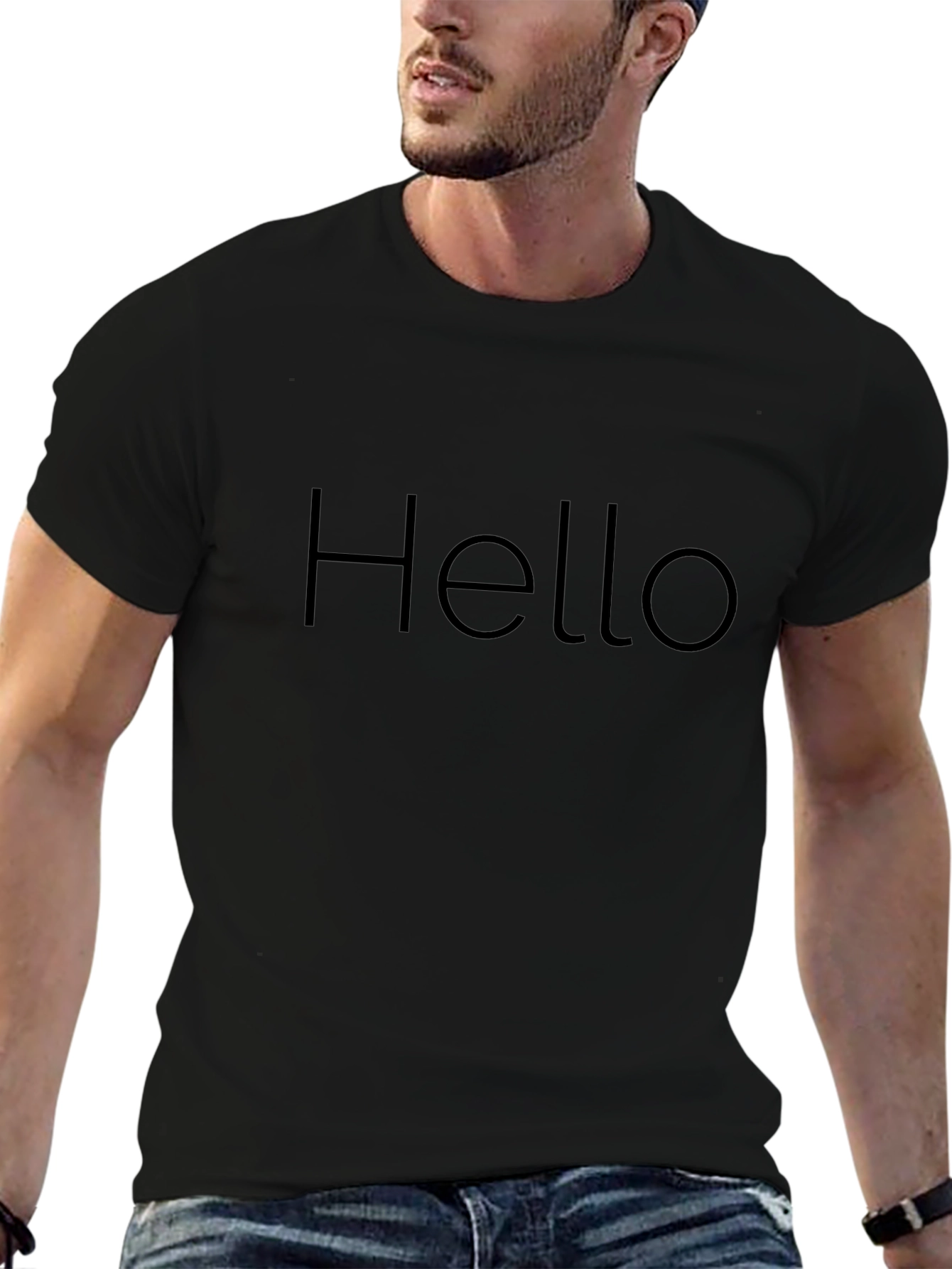 Hello T-Shirt - Minimalist Black Tee
