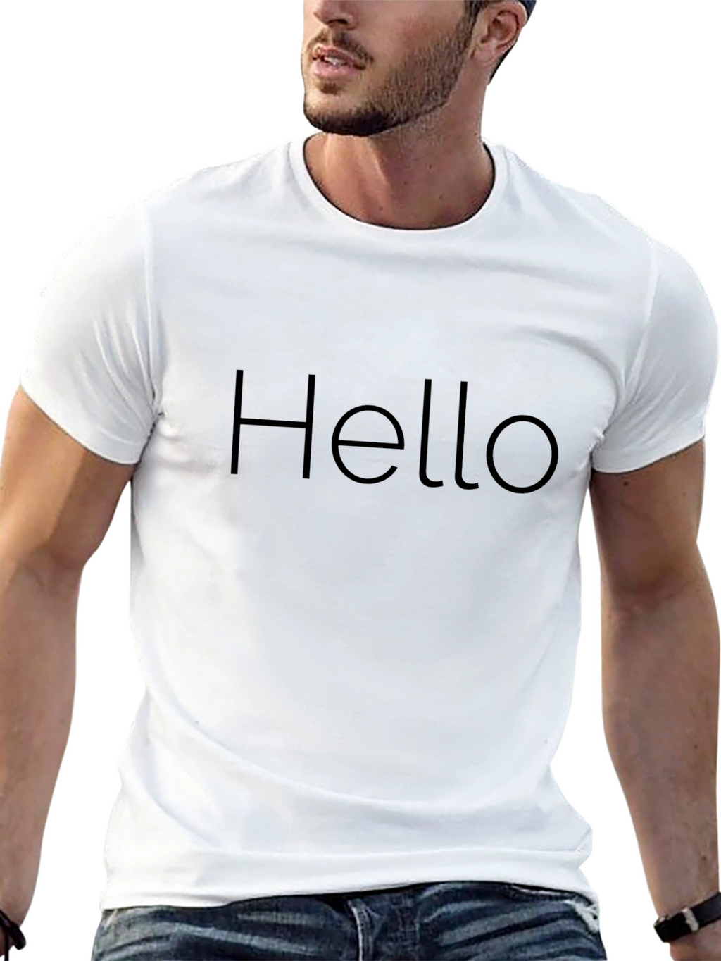 Hello T-Shirt - Minimalist Black Tee