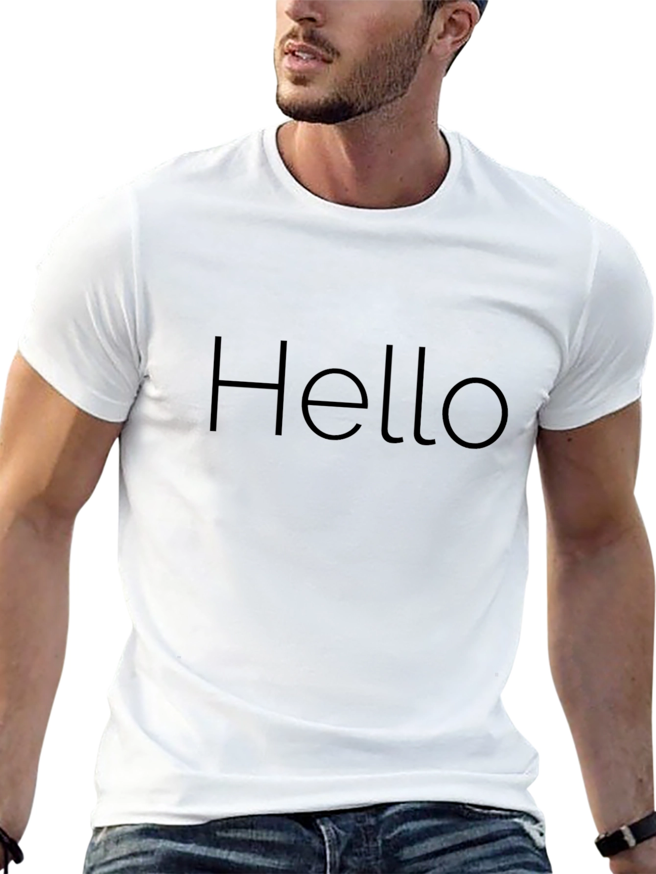 Hello T-Shirt - Minimalist Black Tee