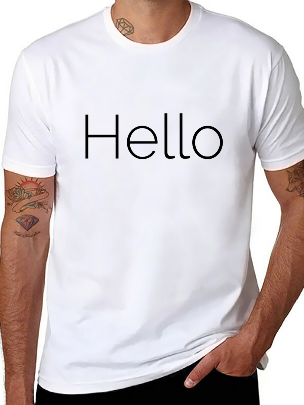 Hello T-Shirt - Minimalist Black Tee