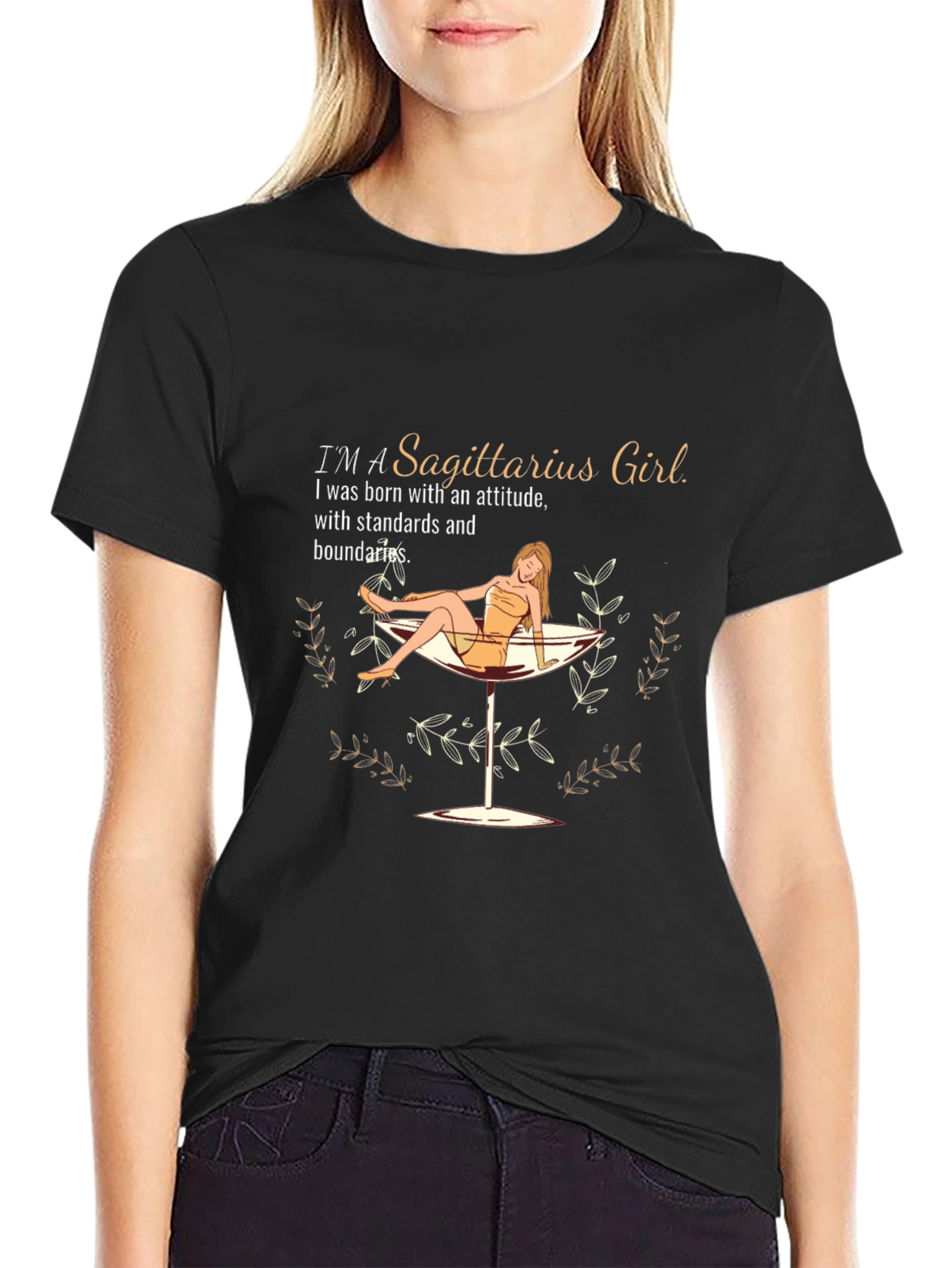 Sagittarius Girl Graphic T-Shirt - Zodiac Birthday Tee