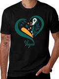 Vegan Heart T-Shirt - Black Casual Fit