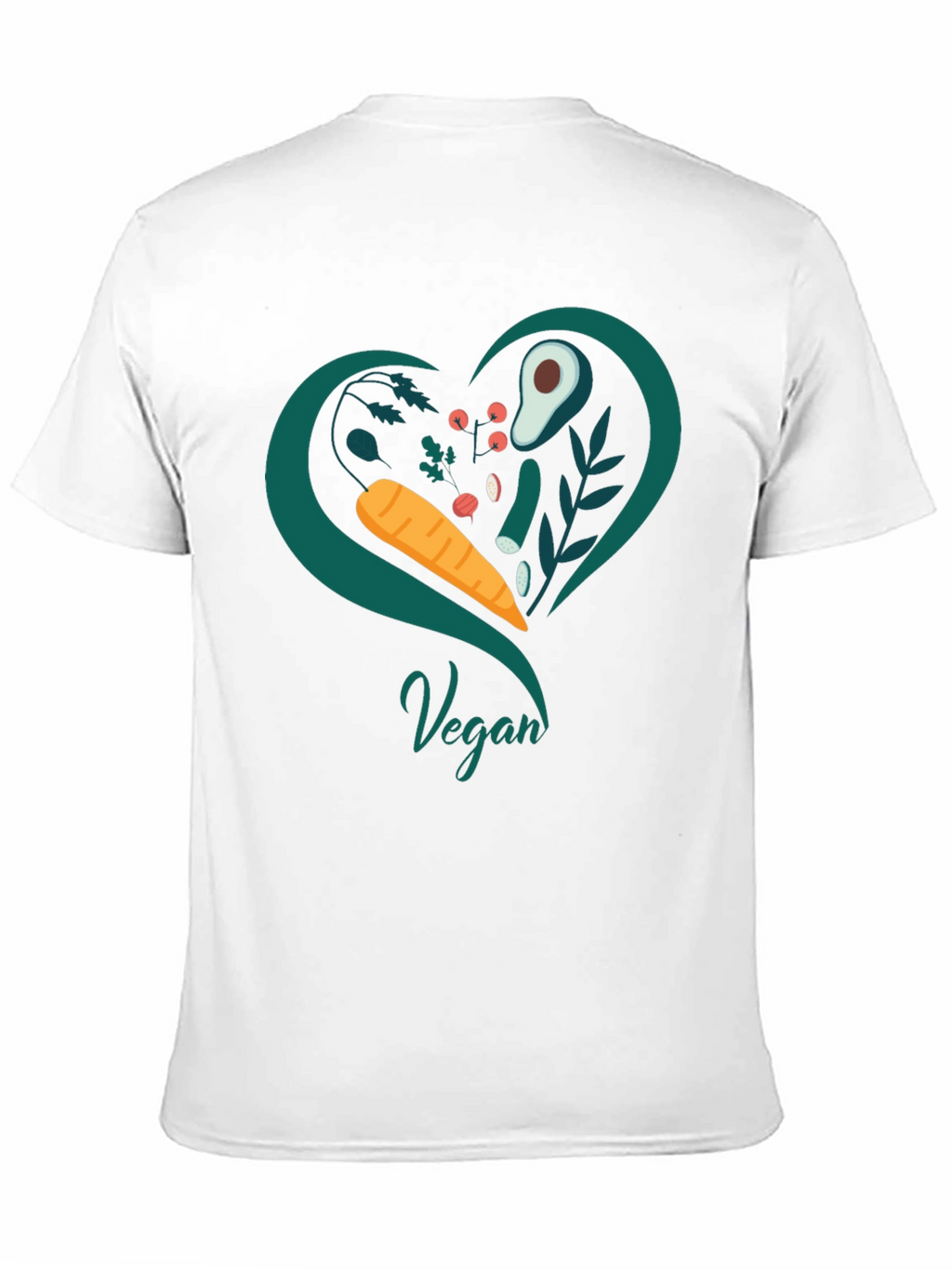 Vegan Heart T-Shirt - Black Casual Fit