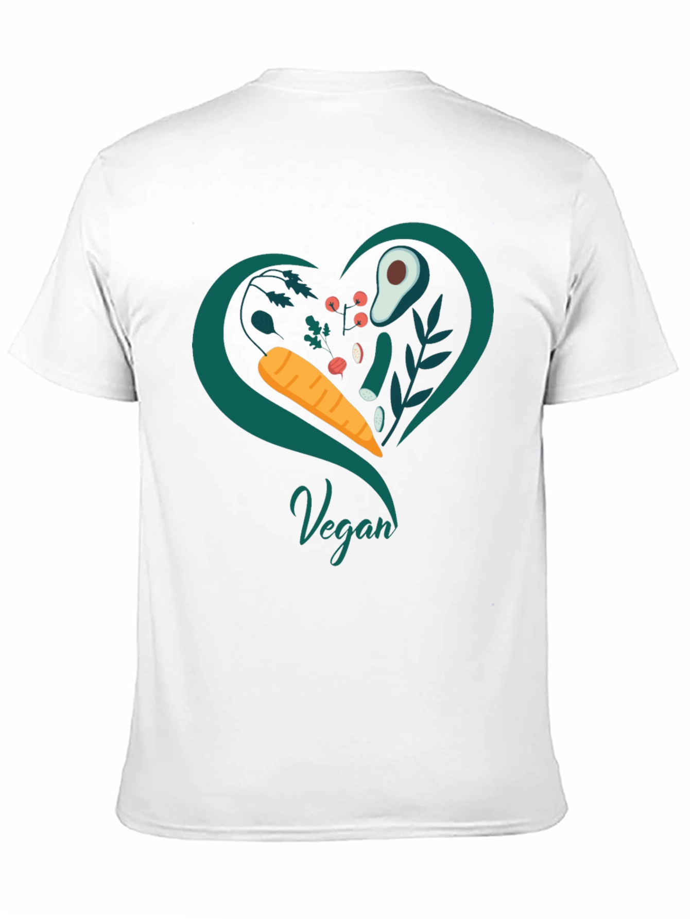 Vegan Heart T-Shirt - Black Casual Fit