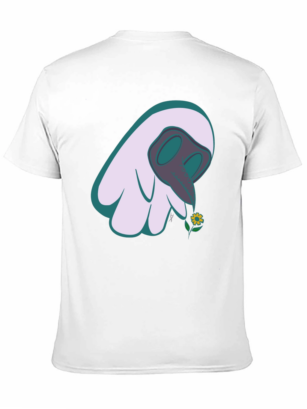 Whimsical Plague Doctor Flower Graphic Tee