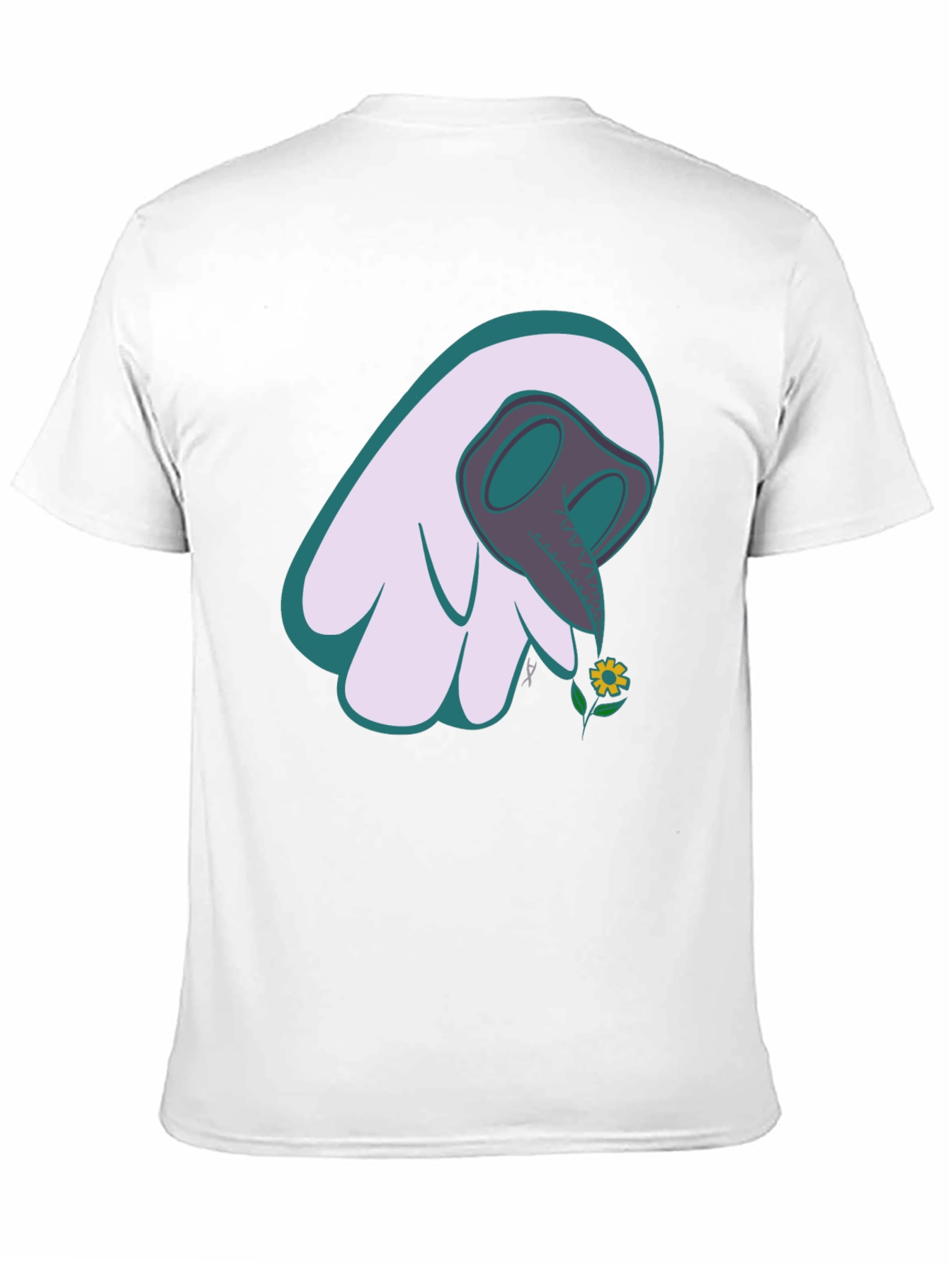Whimsical Plague Doctor Flower Graphic Tee