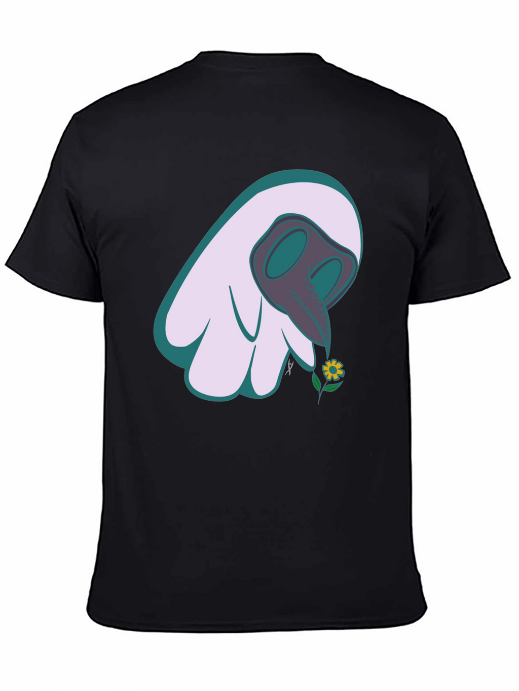 Whimsical Plague Doctor Flower Graphic Tee