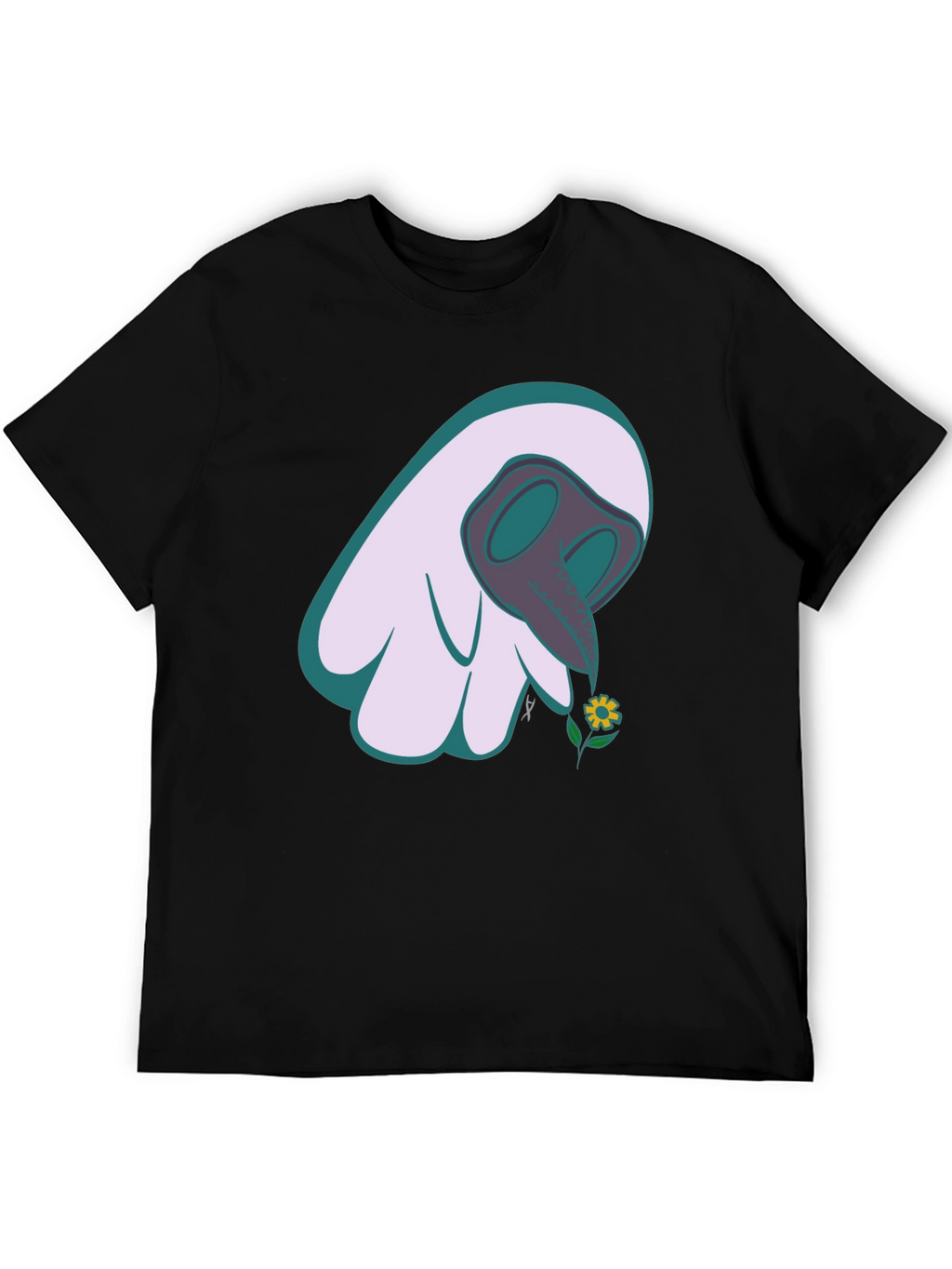 Whimsical Plague Doctor Flower Graphic Tee