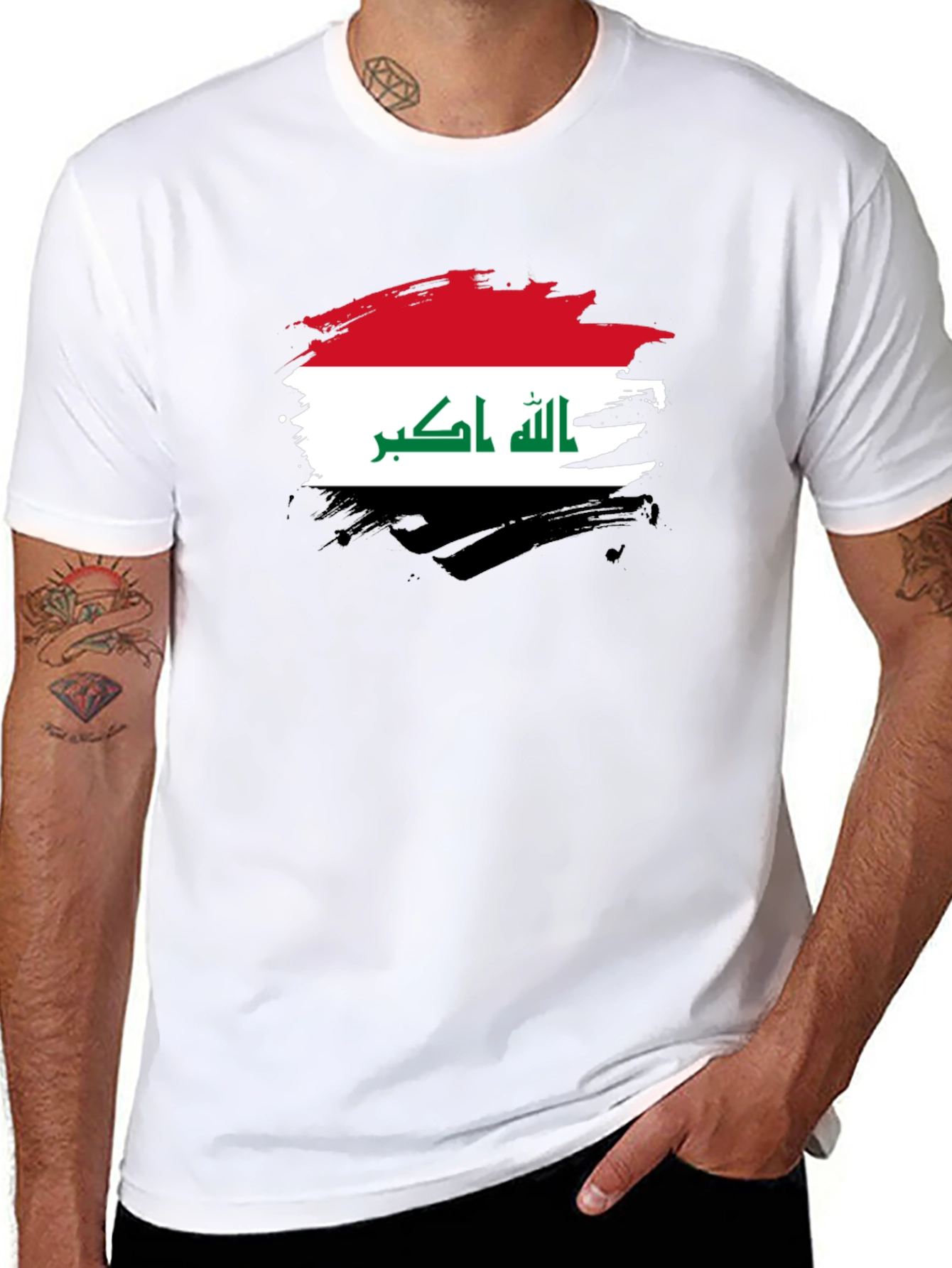 Iraq Flag Brushstroke T-Shirt