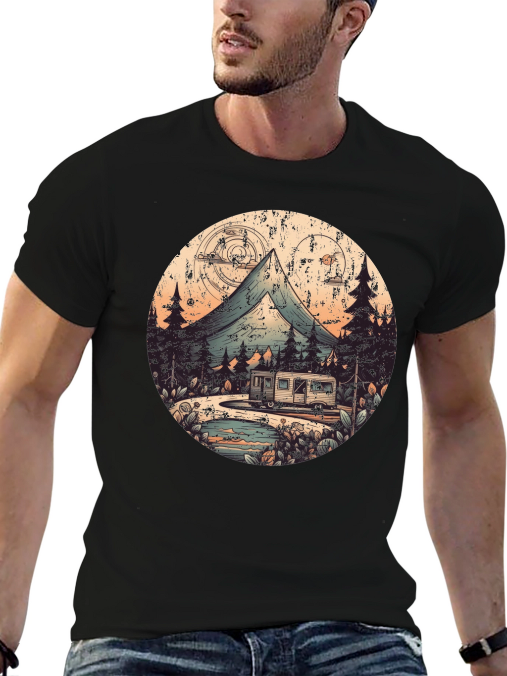 Retro Camping Adventure Graphic Tee