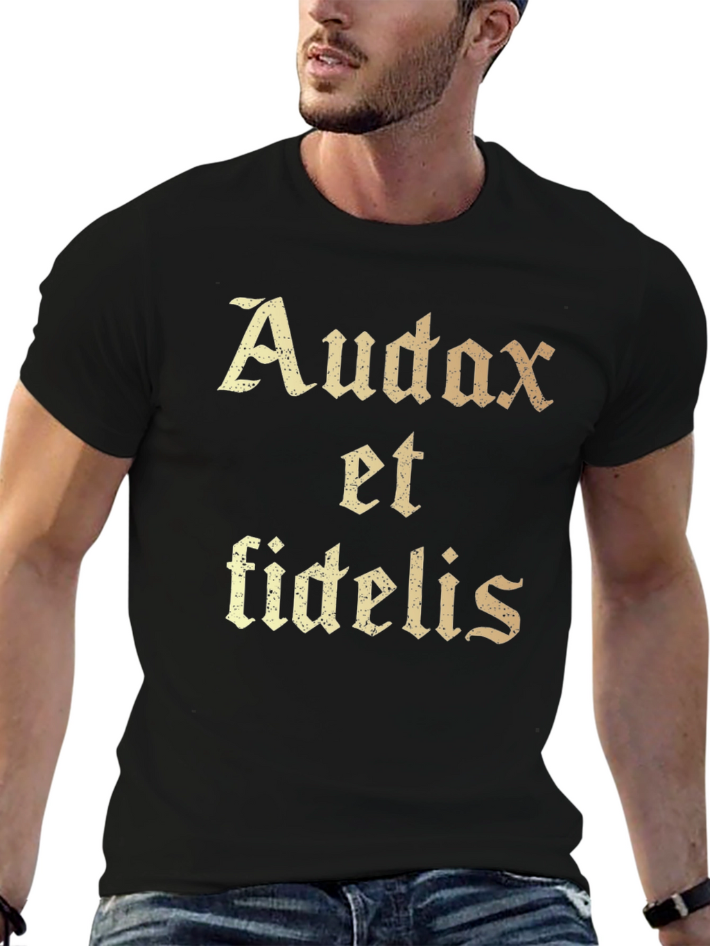 Audax et Fidelis Graphic T-Shirt - Black