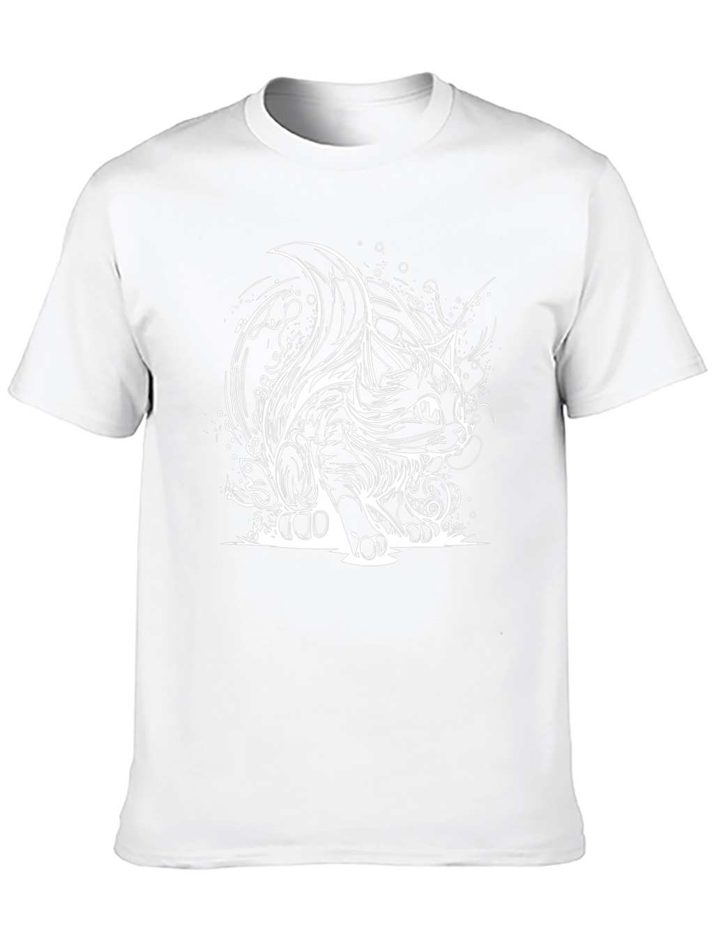 Stylish Black T-Shirt with Cat Design