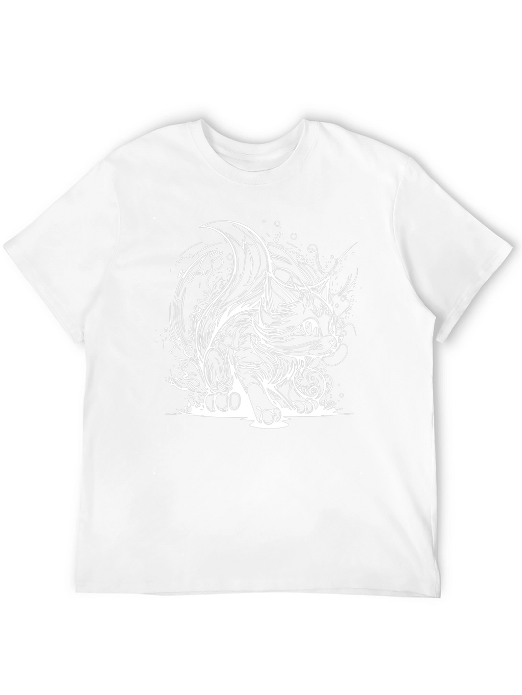 Stylish Black T-Shirt with Cat Design