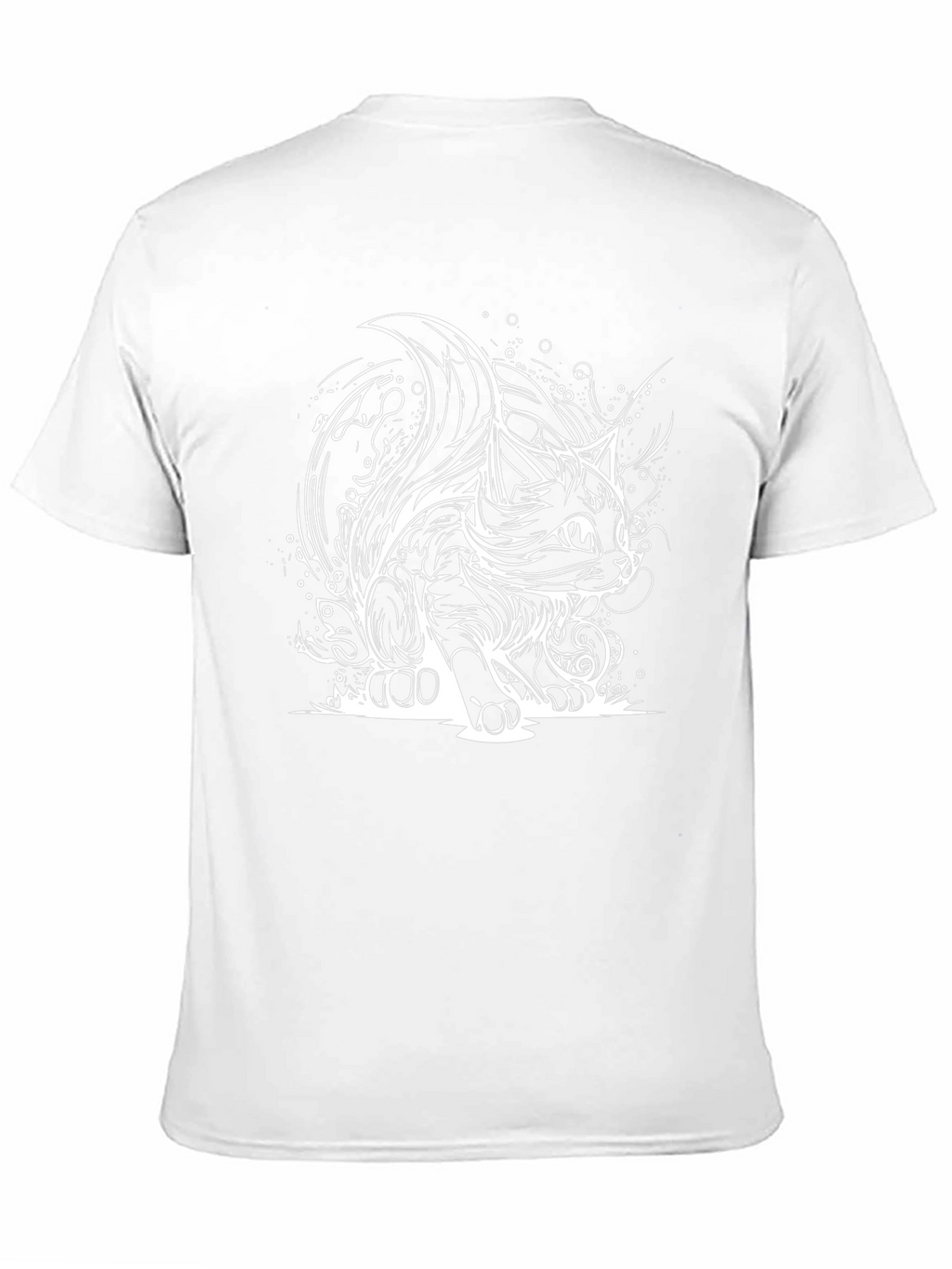 Stylish Black T-Shirt with Cat Design
