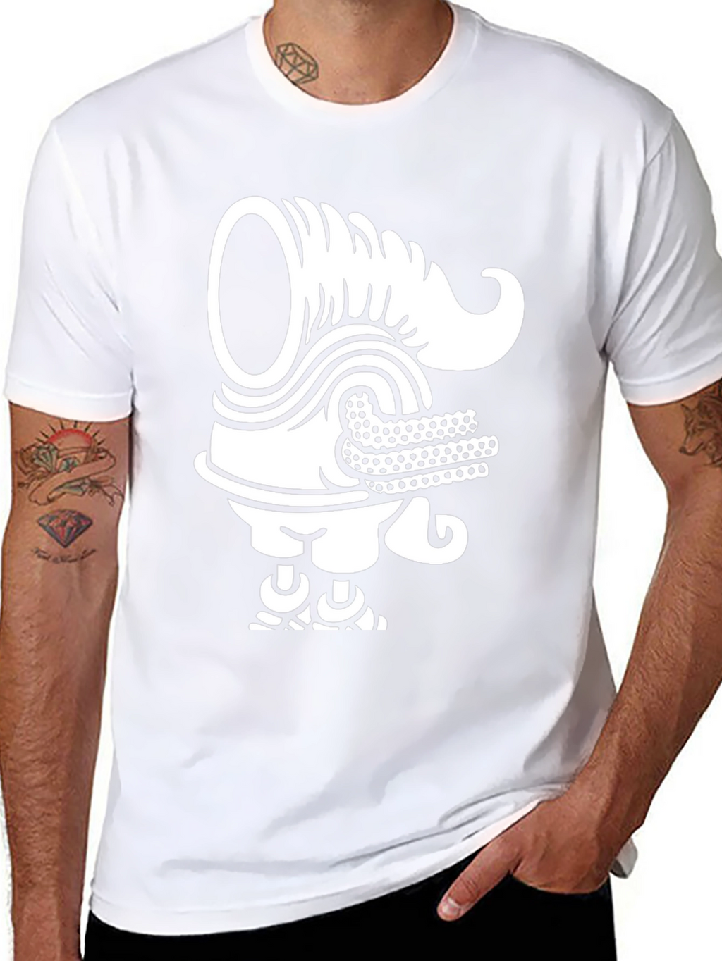 Unique Graphic Tee - Black T-Shirt with White Design