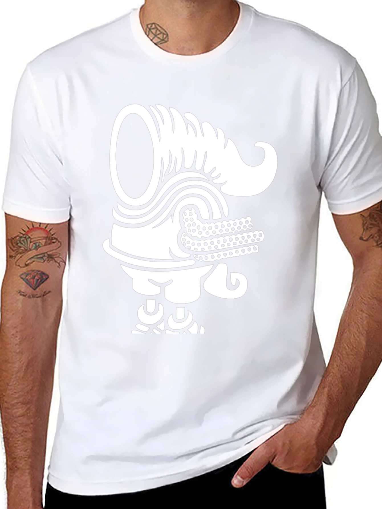 Unique Graphic Tee - Black T-Shirt with White Design