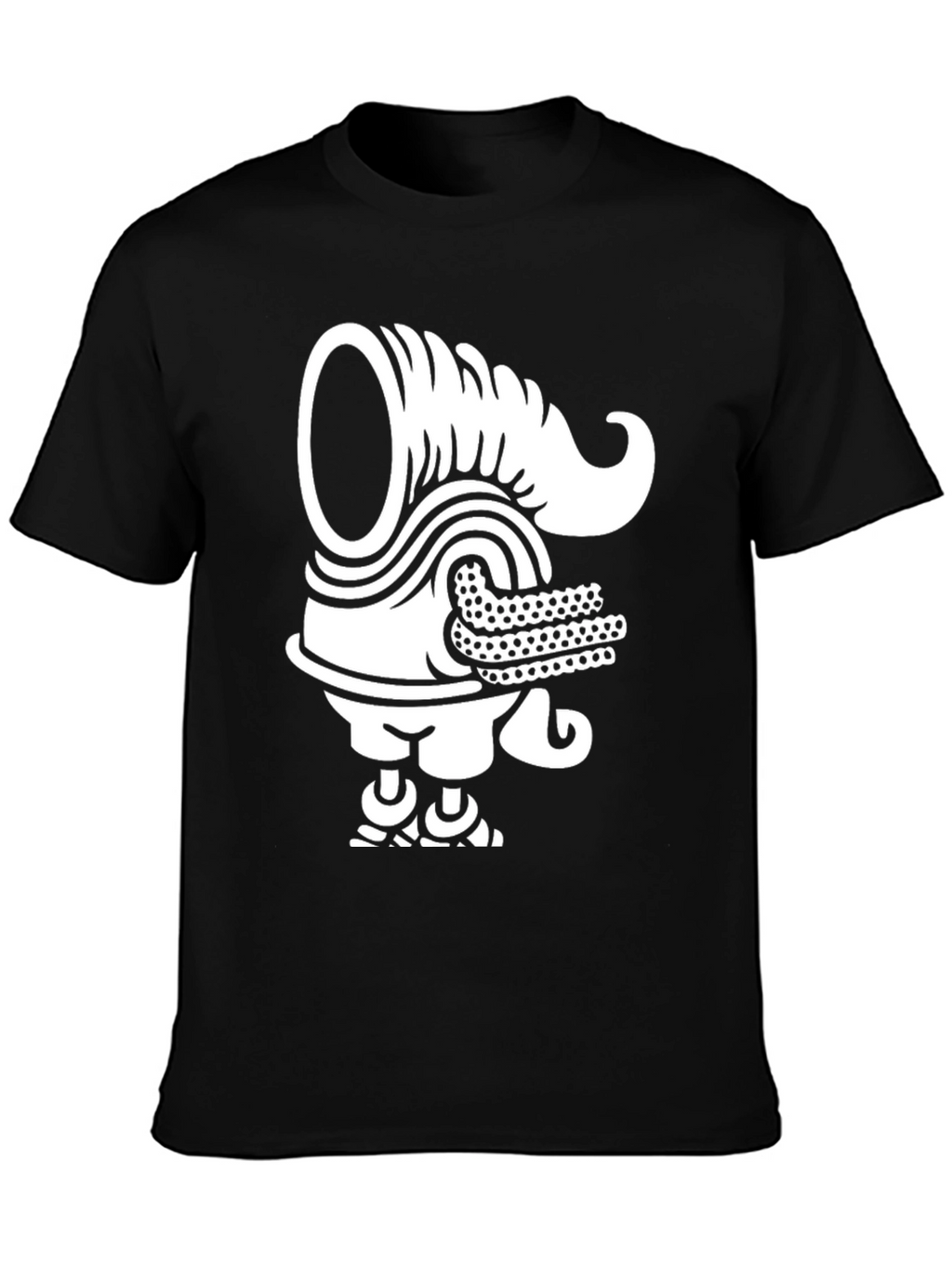 Unique Graphic Tee - Black T-Shirt with White Design