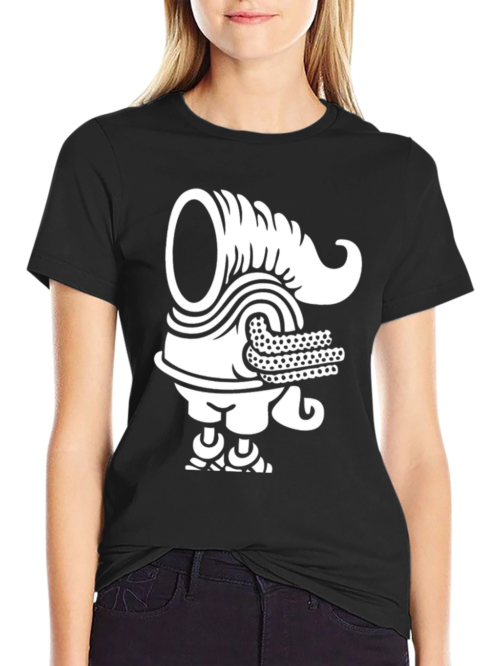 Unique Graphic Tee - Black T-Shirt with White Design
