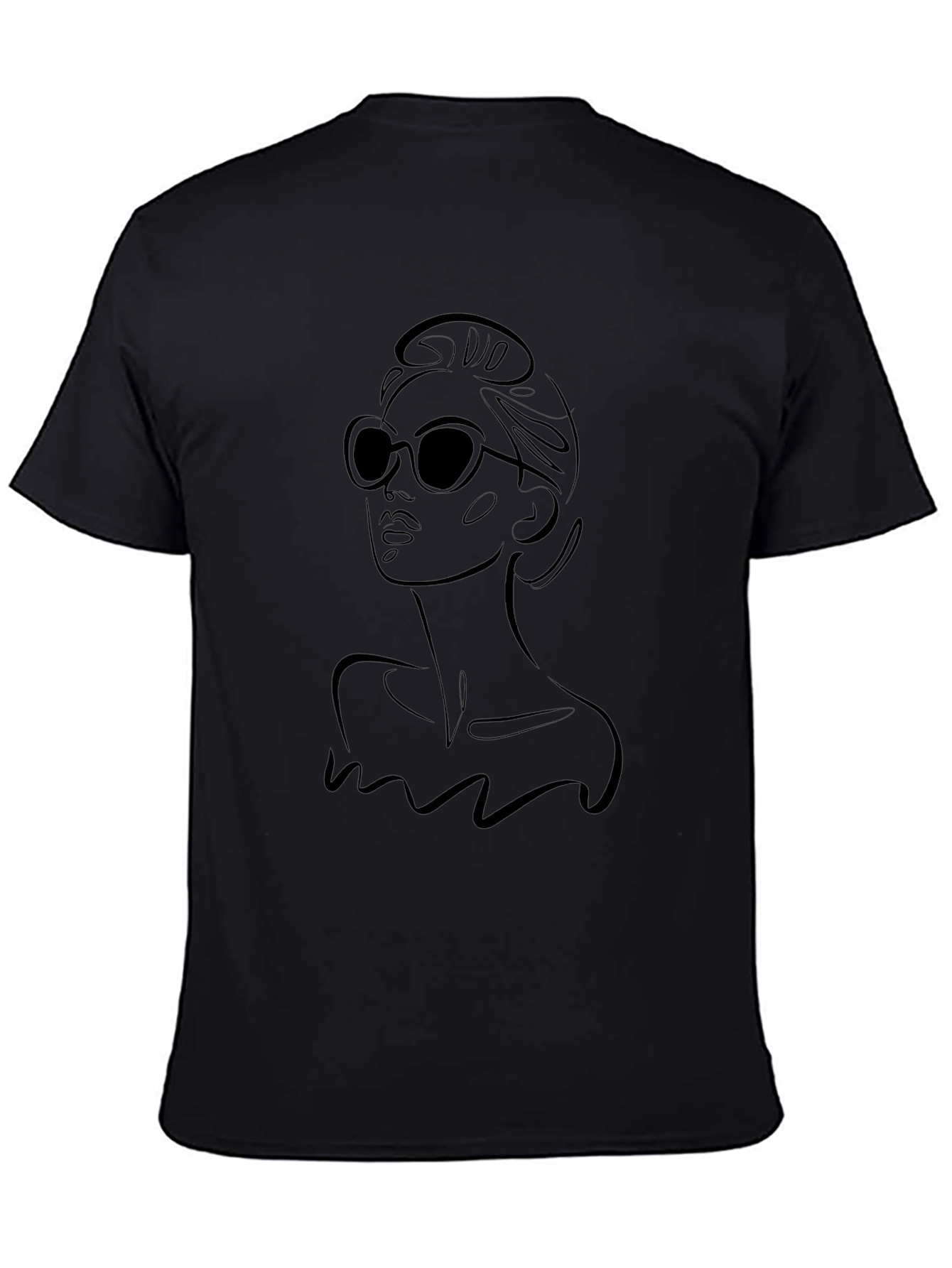 Chic Silhouette Tee - Minimalist Womans Portrait T-Shirt