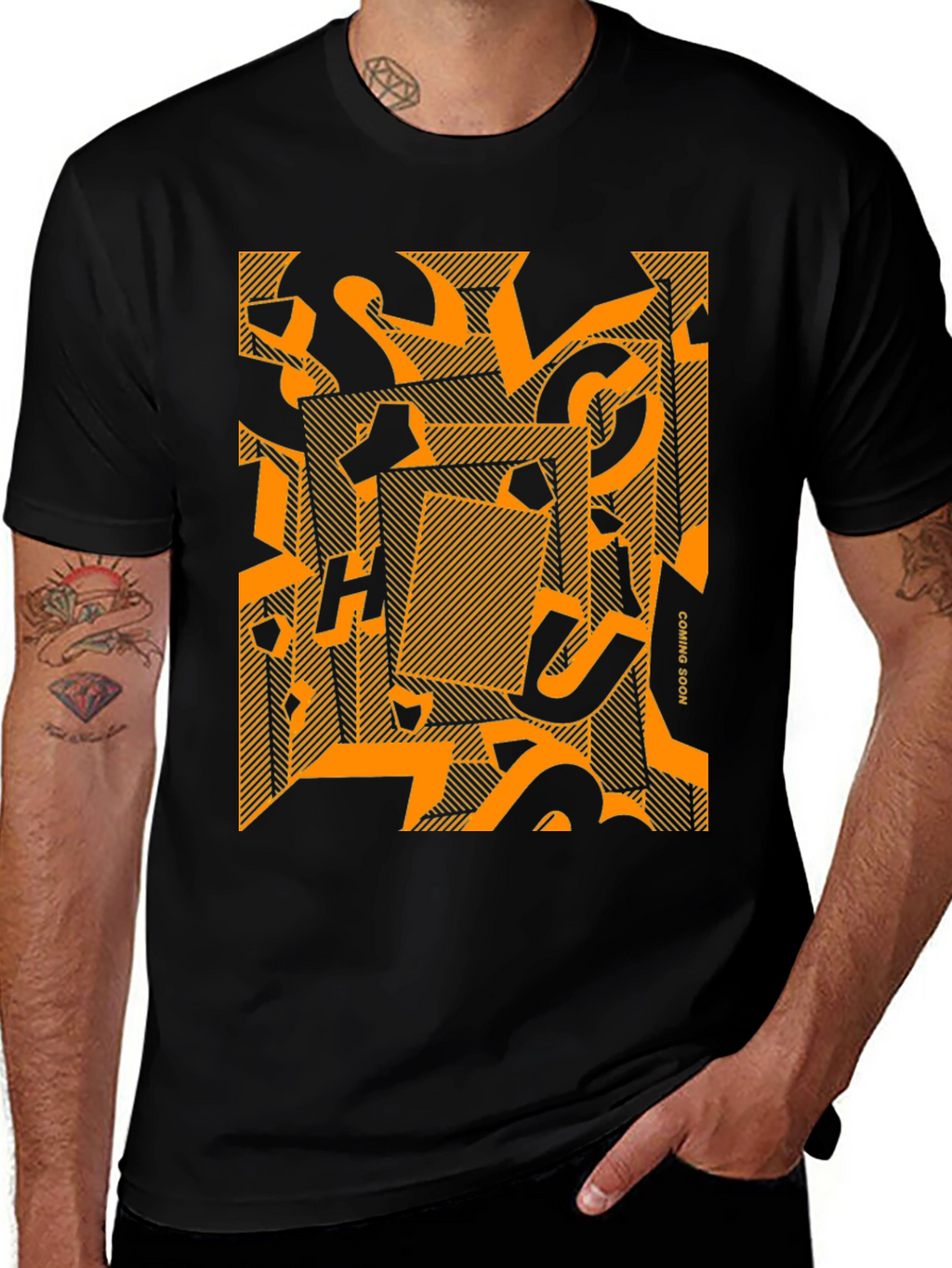 Abstract Graphic Print Crew Neck T-Shirt