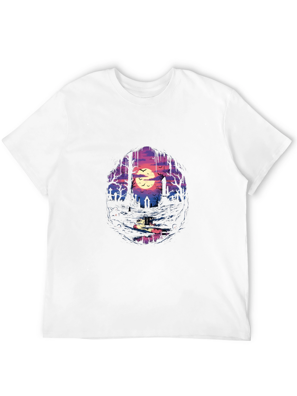 Graveyard Moon T-Shirt - Spooky Scene Tee