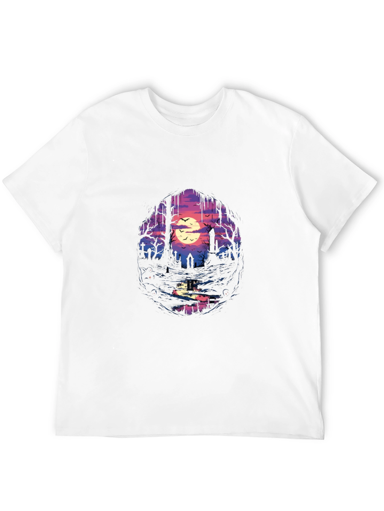 Graveyard Moon T-Shirt - Spooky Scene Tee