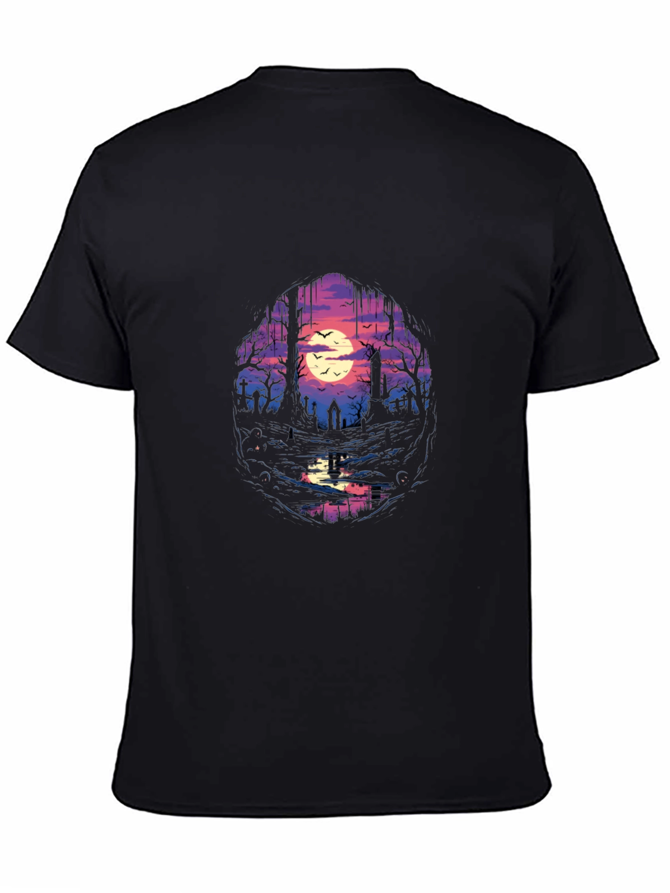 Graveyard Moon T-Shirt - Spooky Scene Tee