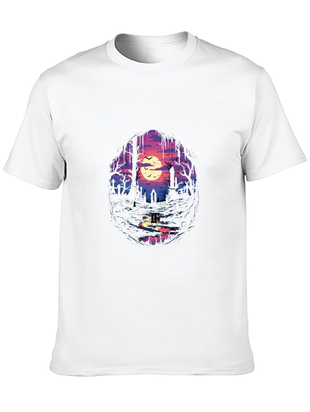 Graveyard Moon T-Shirt - Spooky Scene Tee