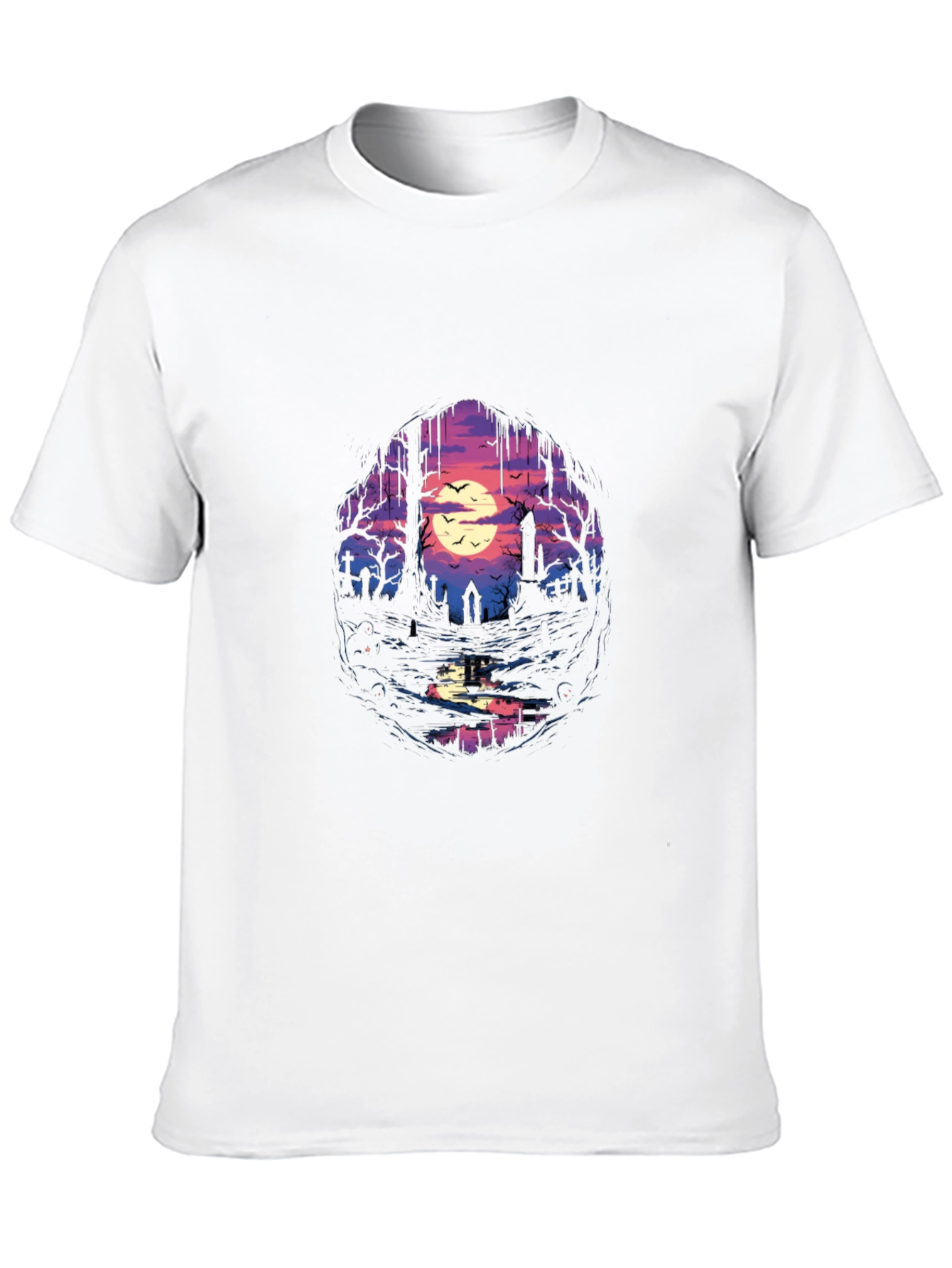 Graveyard Moon T-Shirt - Spooky Scene Tee