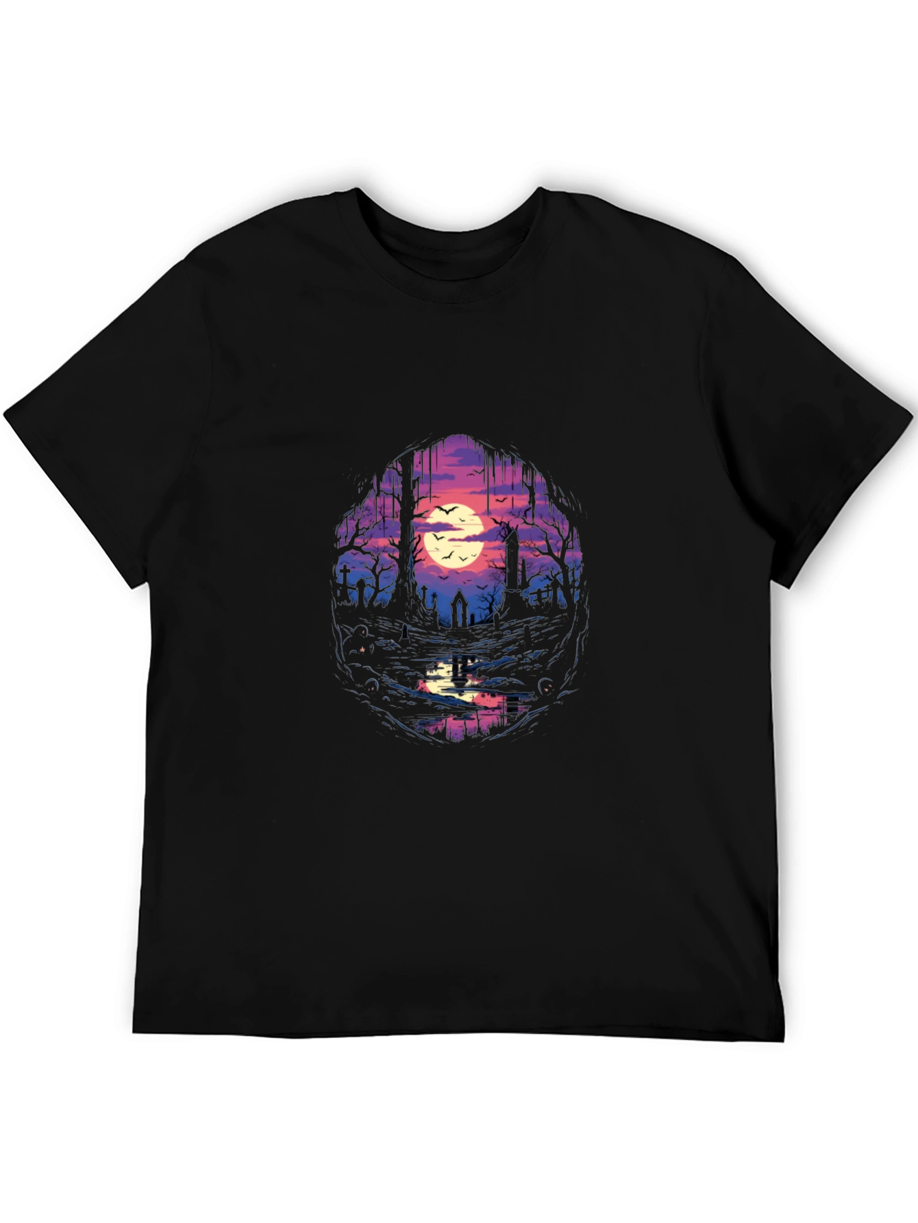 Graveyard Moon T-Shirt - Spooky Scene Tee