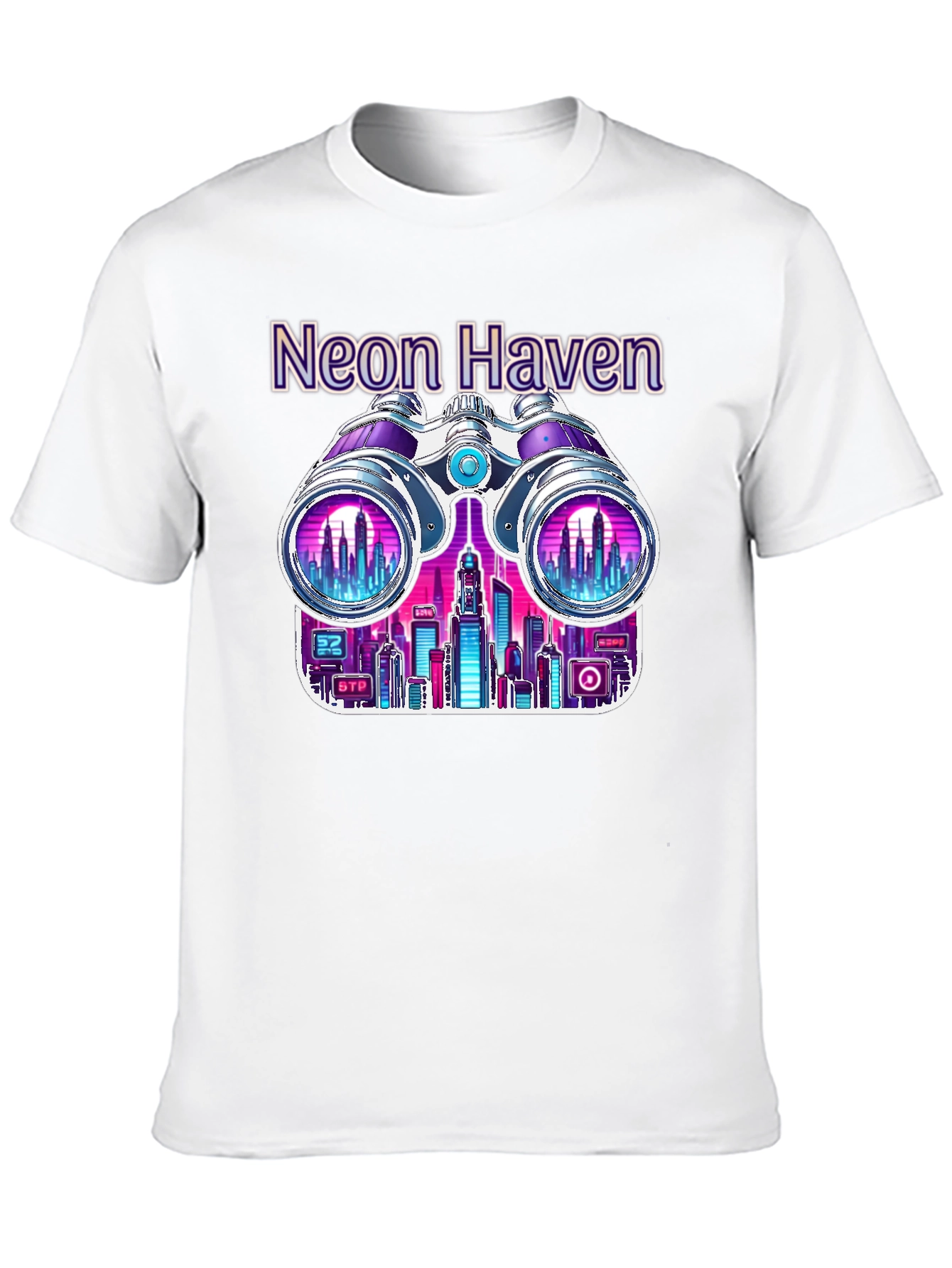 Neon Haven Cityscape Graphic Tee - Stylish Urban Fashion