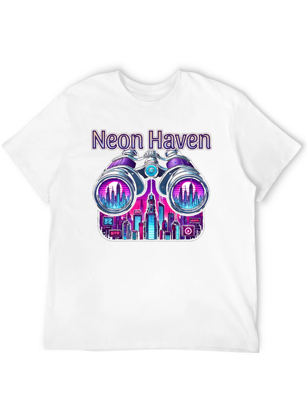 Neon Haven Cityscape Graphic Tee - Stylish Urban Fashion
