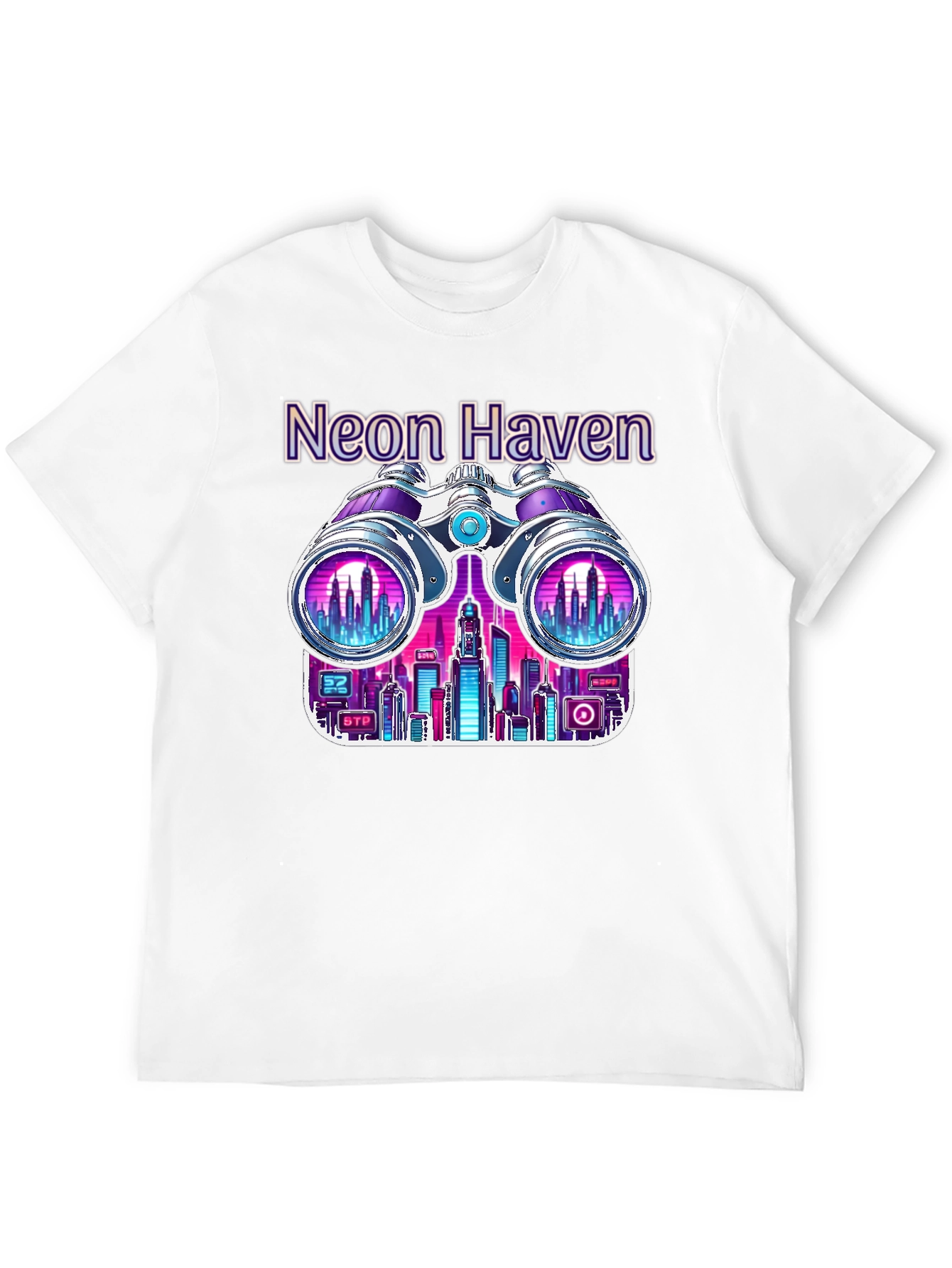 Neon Haven Cityscape Graphic Tee - Stylish Urban Fashion