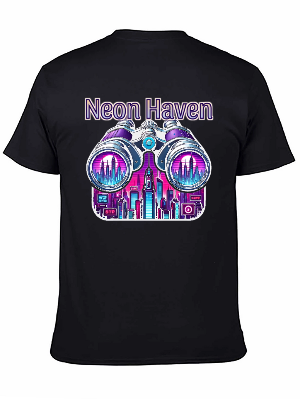 Neon Haven Cityscape Graphic Tee - Stylish Urban Fashion