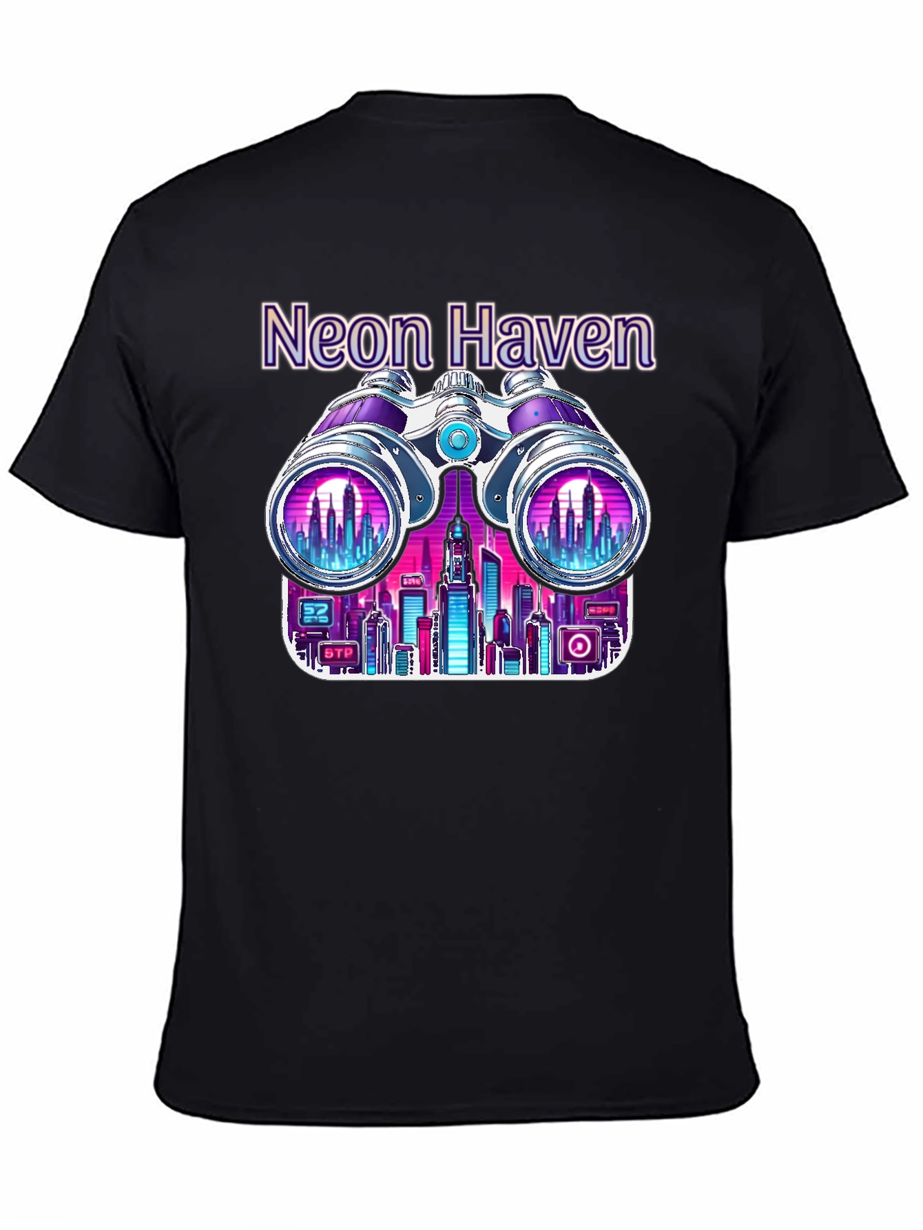 Neon Haven Cityscape Graphic Tee - Stylish Urban Fashion