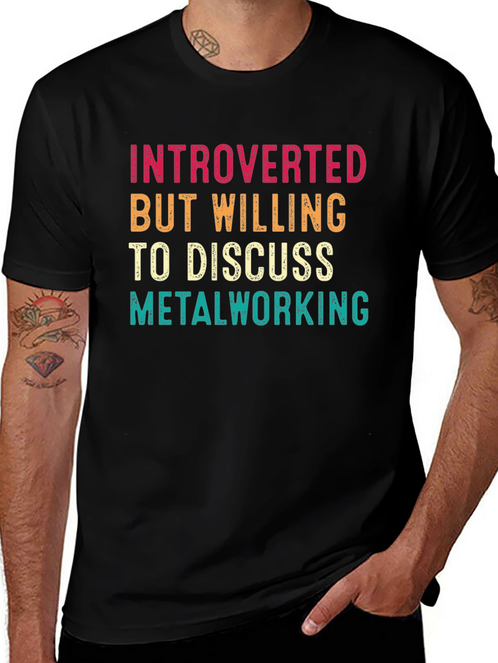 Introverted Metalworking T-Shirt - Black Cotton Tee