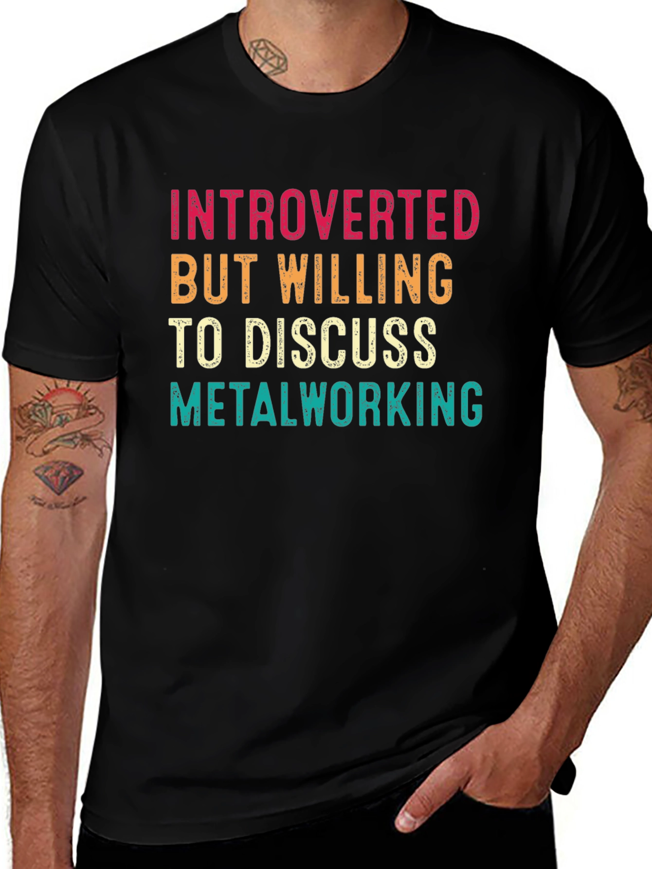 Introverted Metalworking T-Shirt - Black Cotton Tee