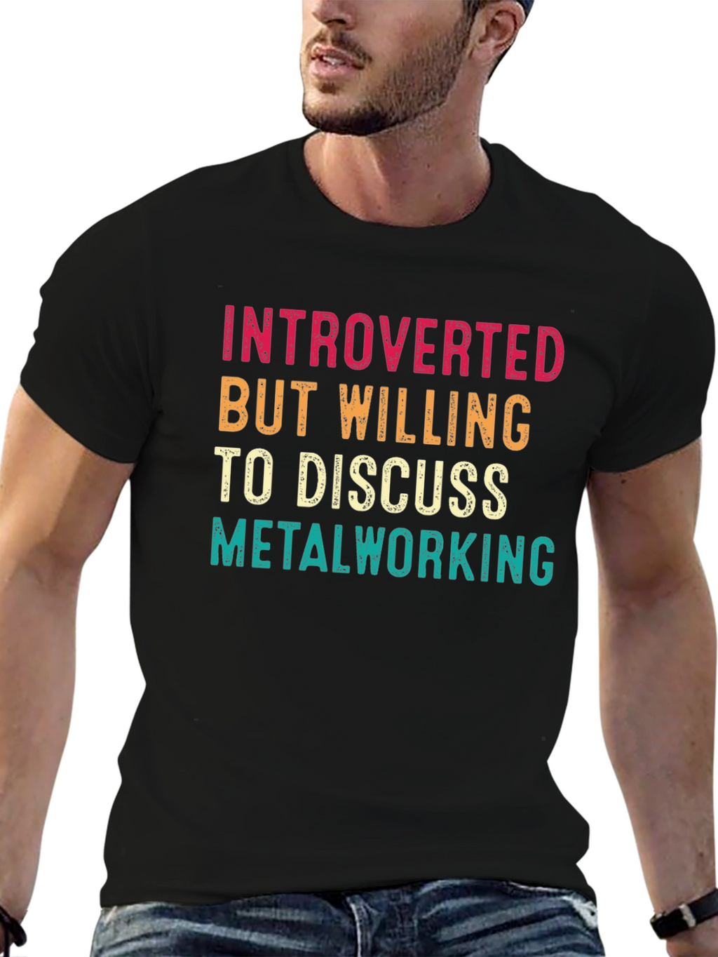 Introverted Metalworking T-Shirt - Black Cotton Tee