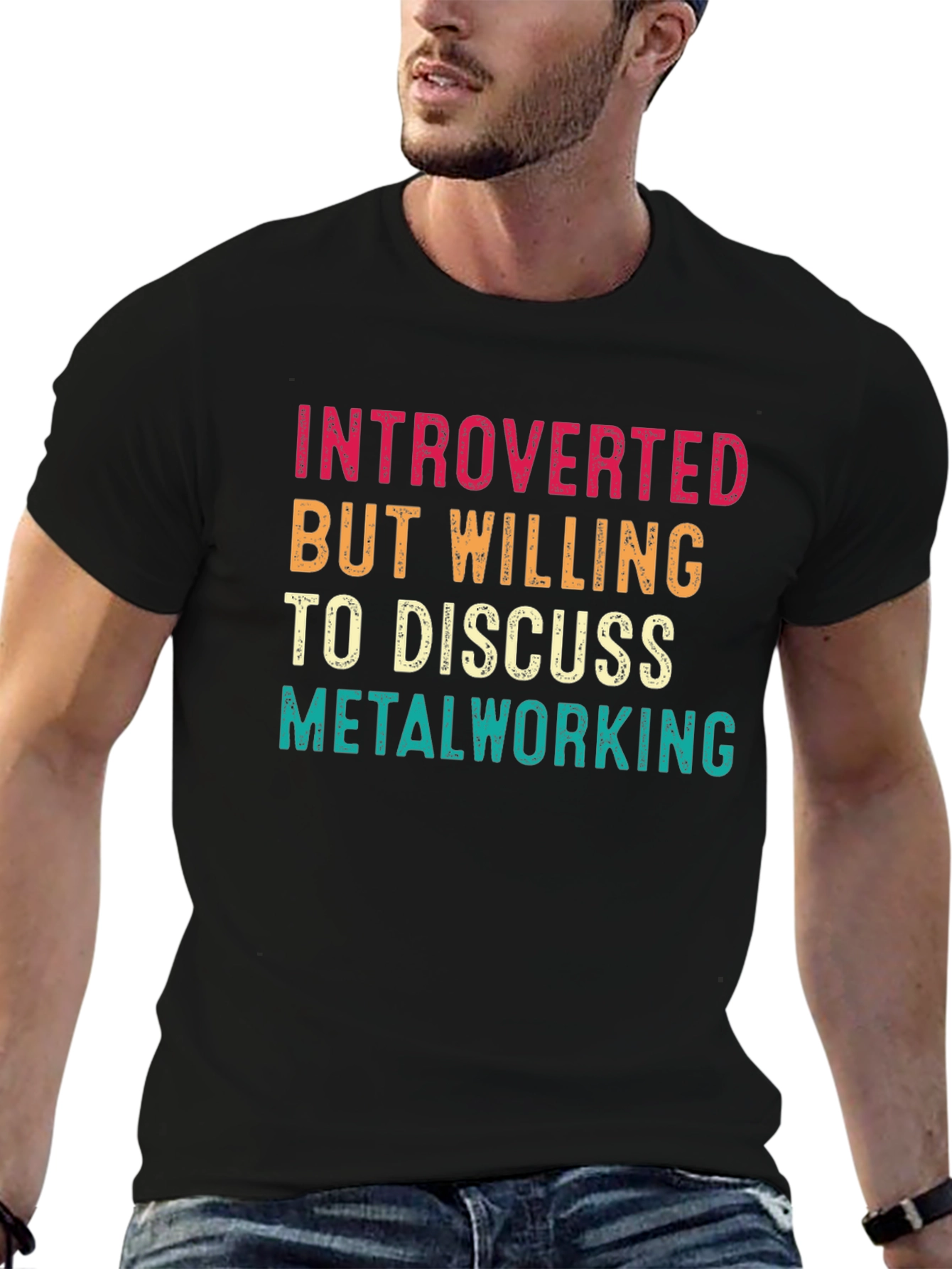 Introverted Metalworking T-Shirt - Black Cotton Tee