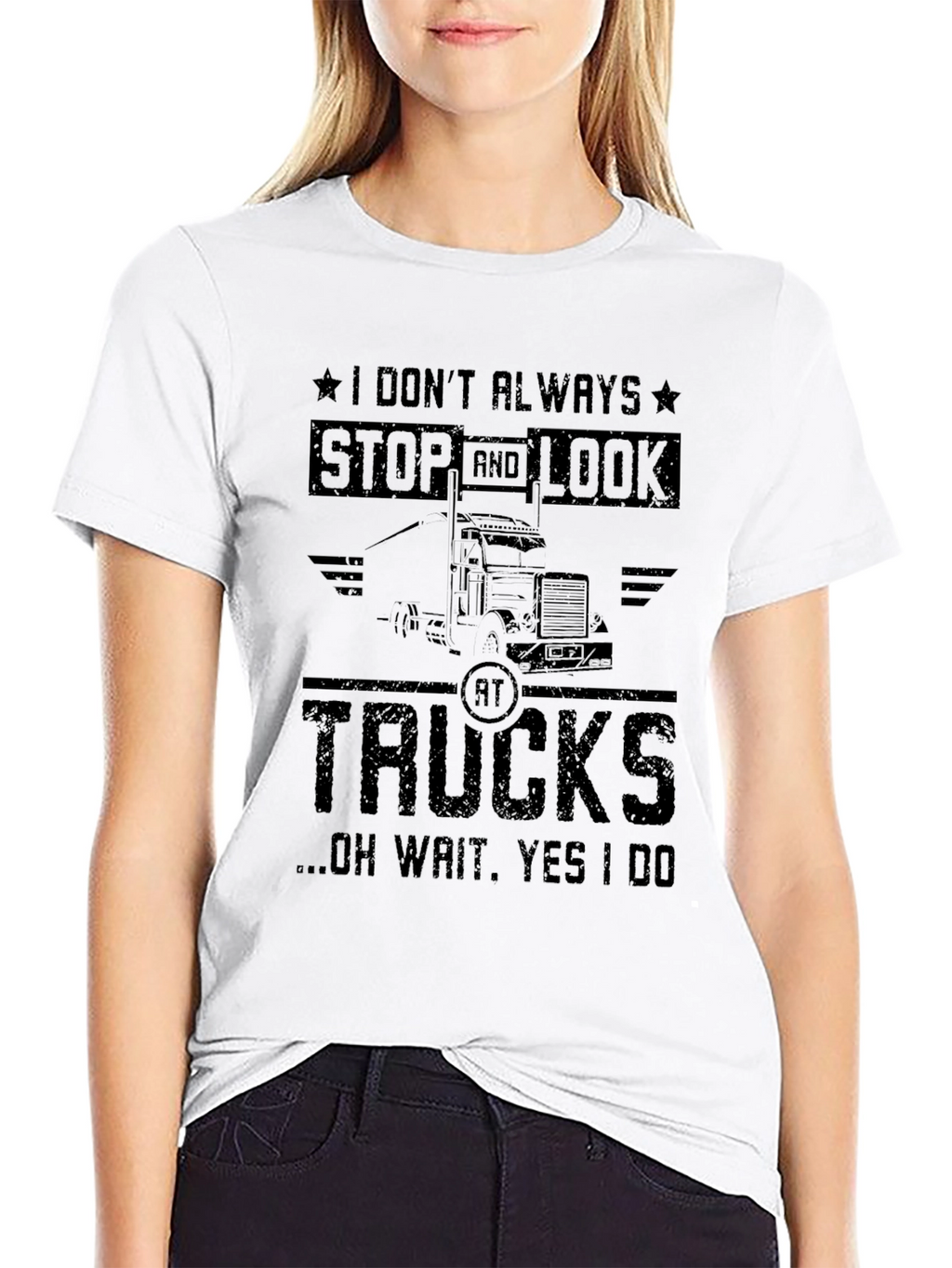 Truck Lover Graphic Tee - I Dont Always Stop