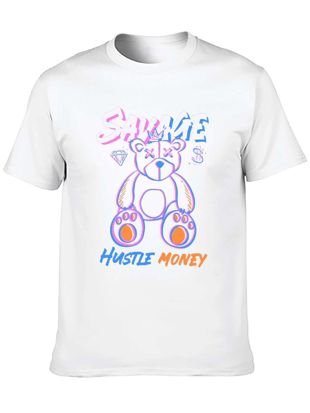 Savage Hustle Money Black Graphic T-Shirt