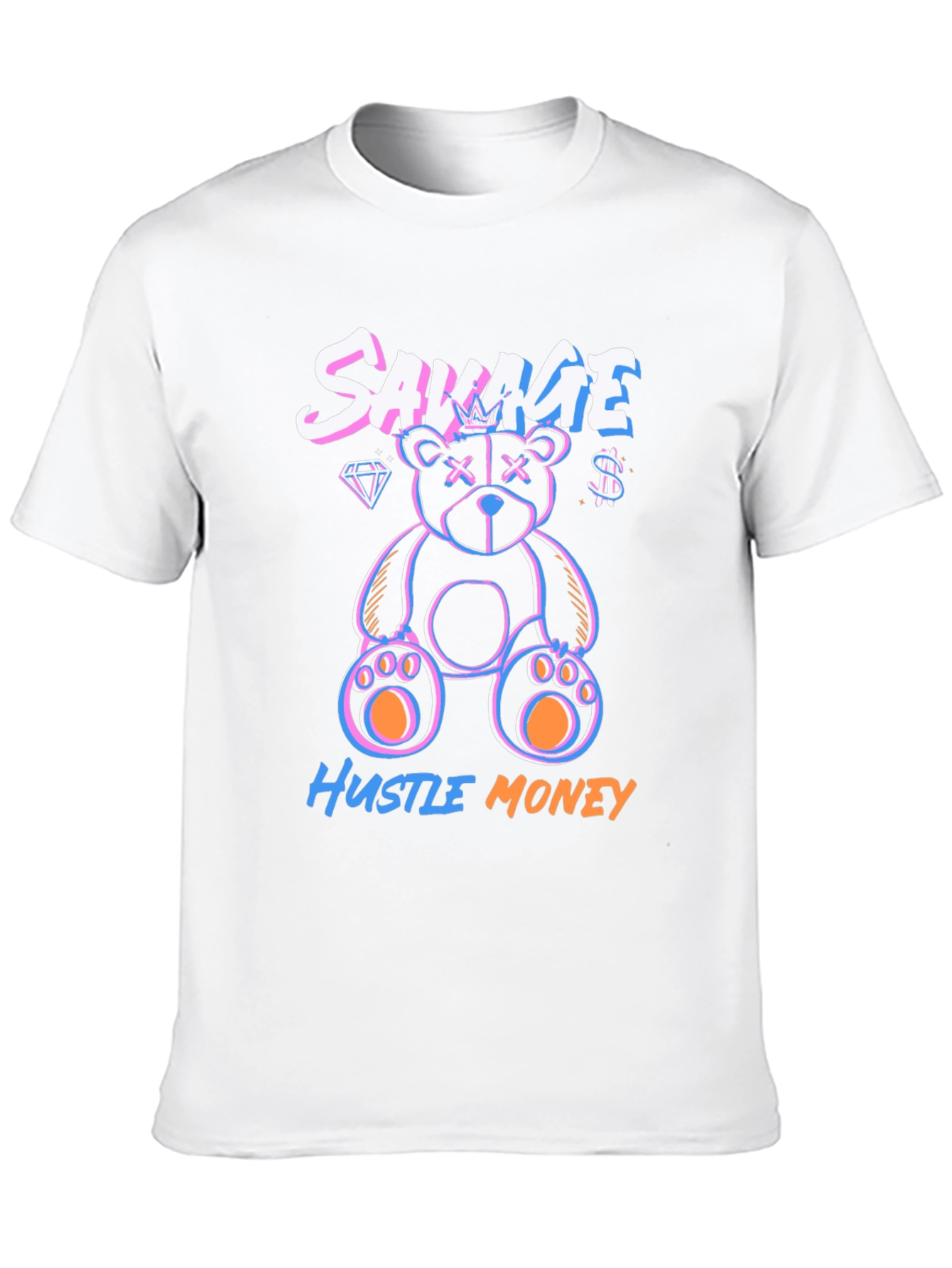 Savage Hustle Money Black Graphic T-Shirt