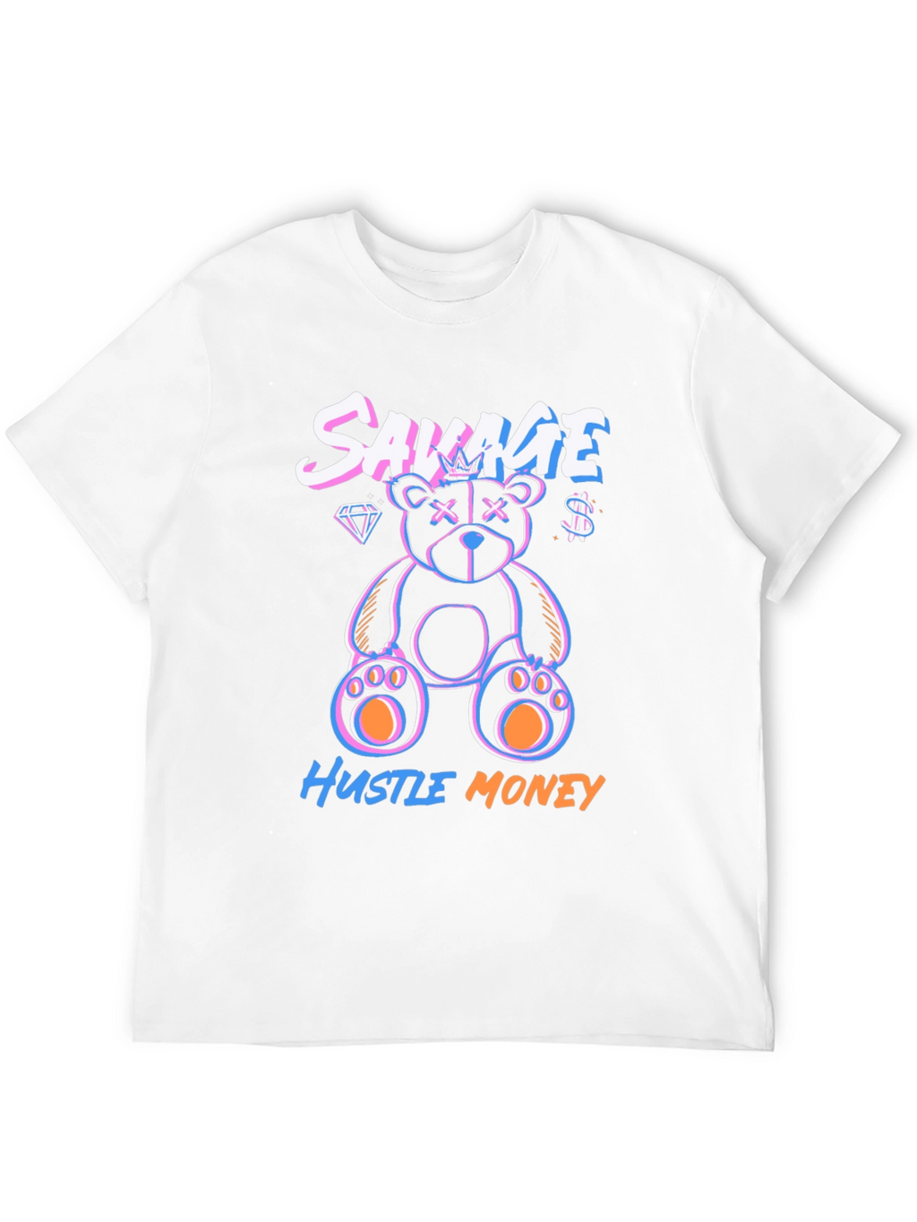 Savage Hustle Money Black Graphic T-Shirt