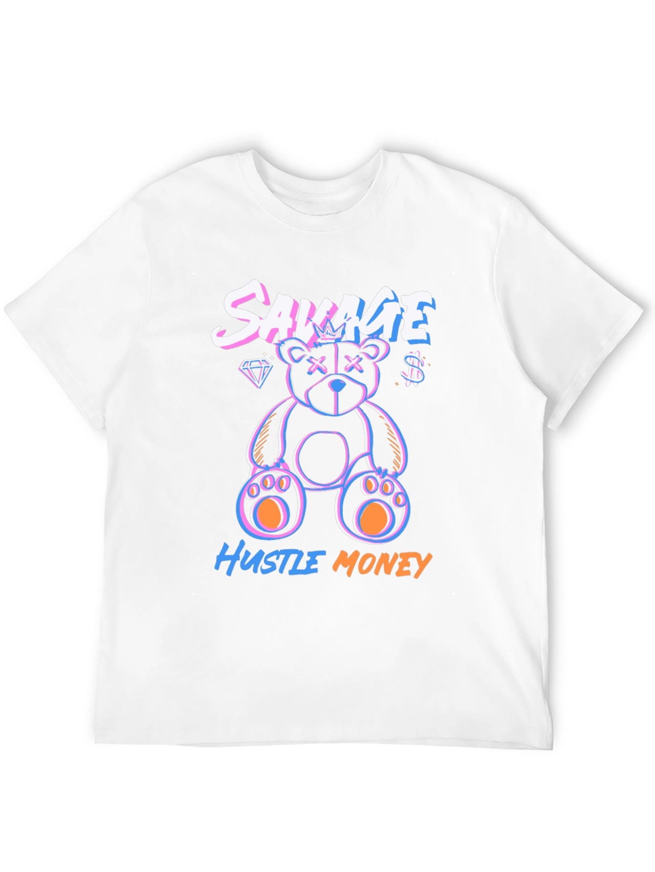 Savage Hustle Money Black Graphic T-Shirt