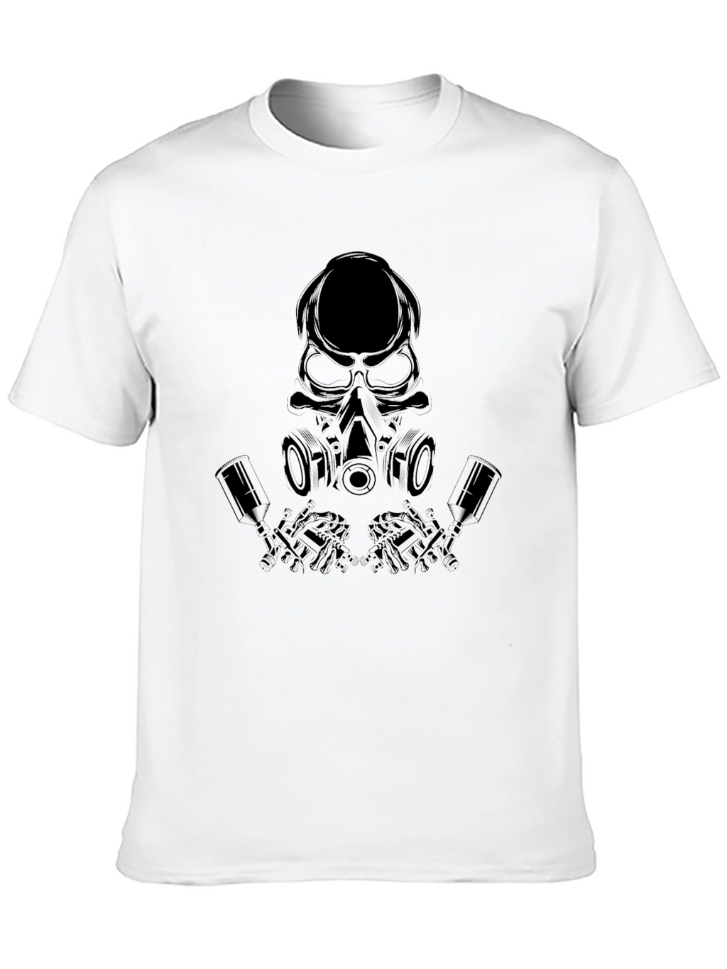 Skull Gas Mask Graphic Tee - Black