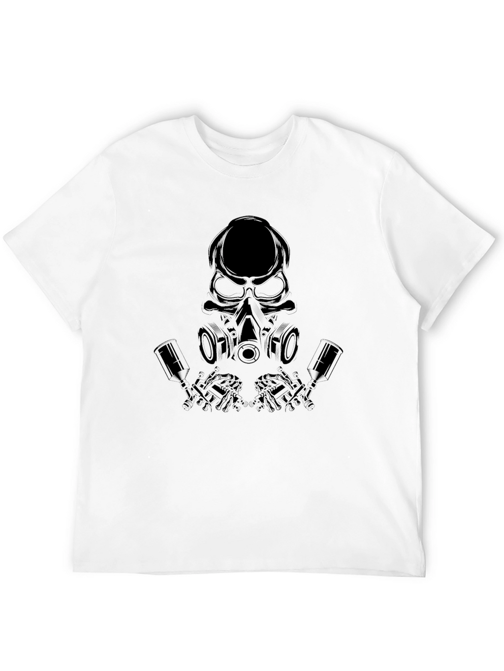 Skull Gas Mask Graphic Tee - Black