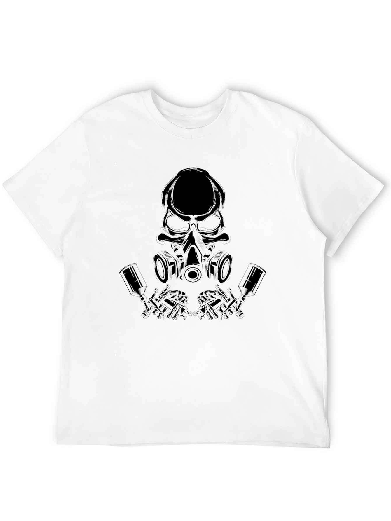 Skull Gas Mask Graphic Tee - Black