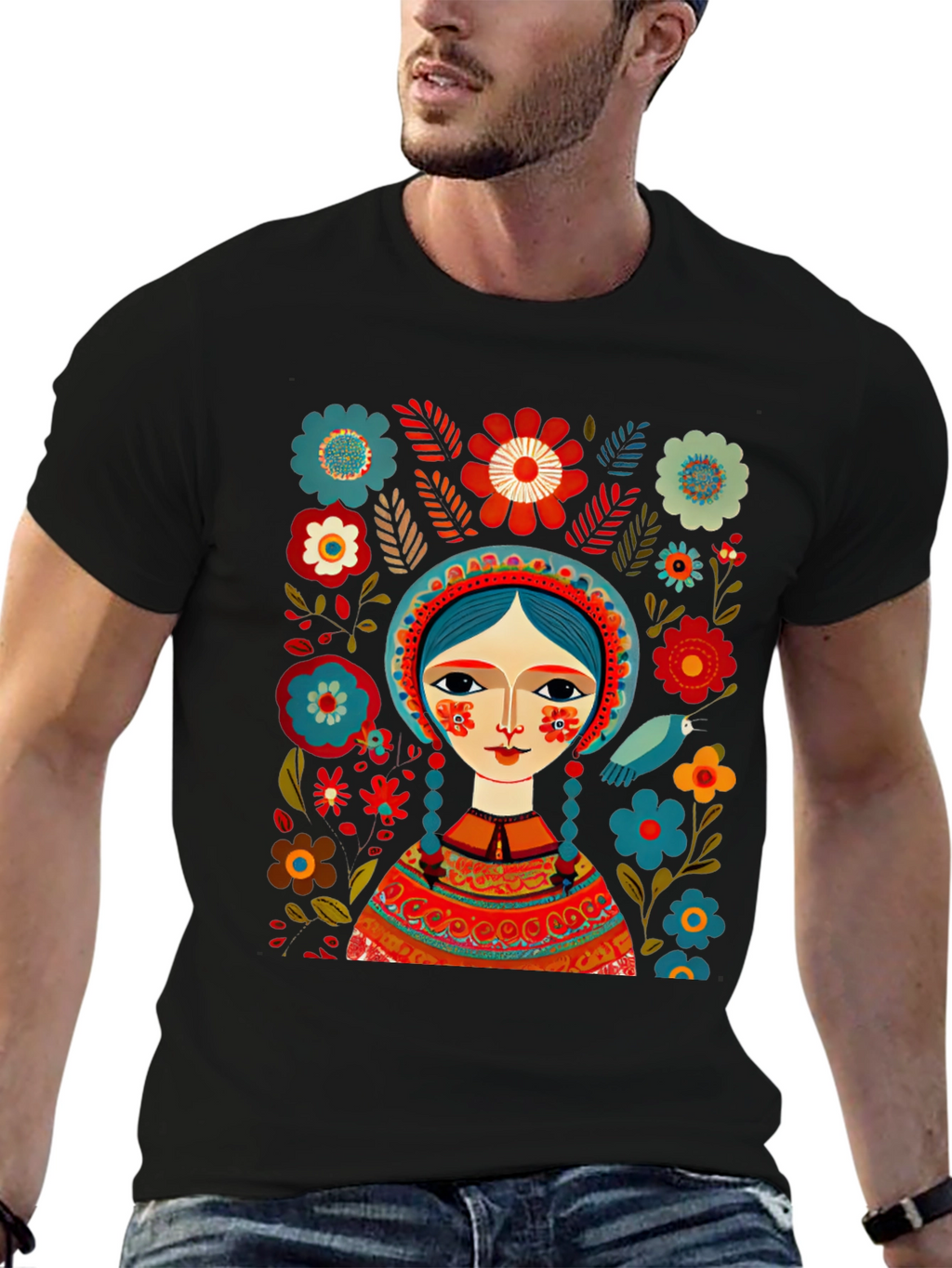 Folklore Art Black T-Shirt
